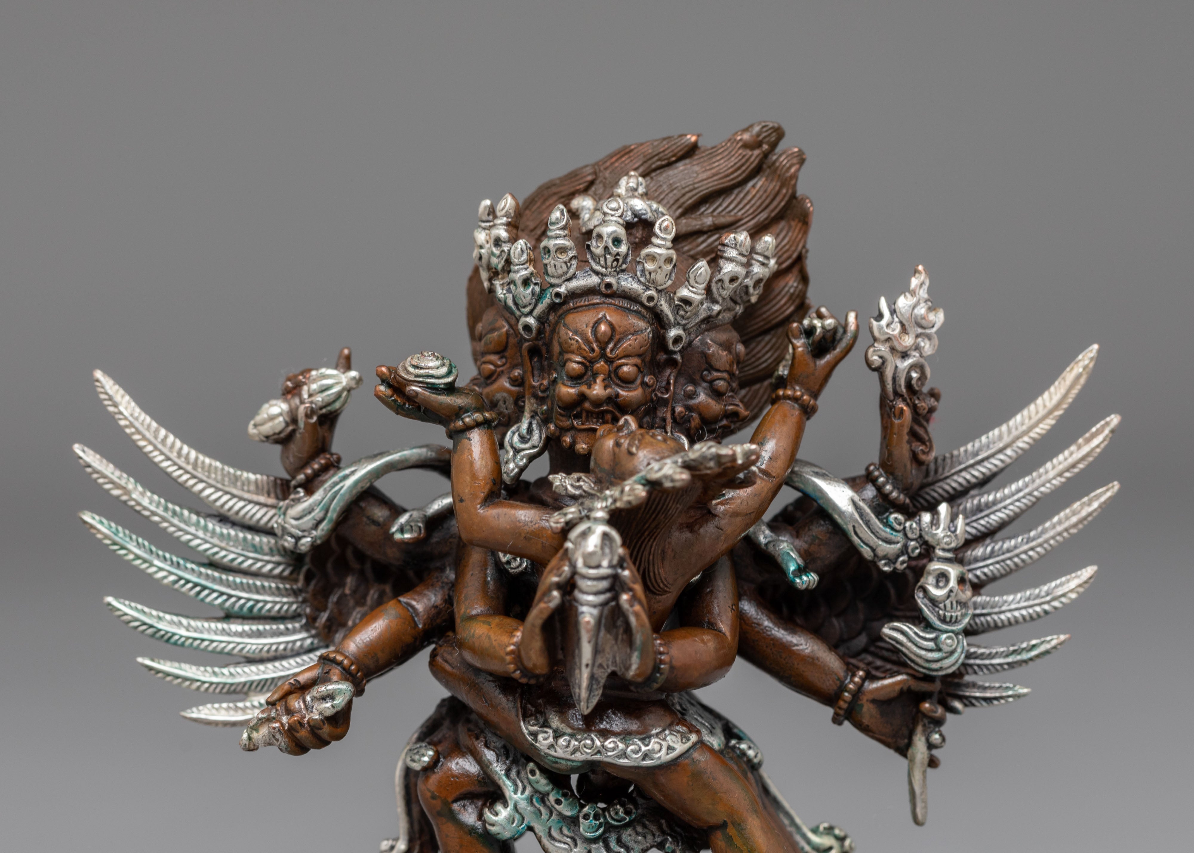 Handmade Vajrakilaya Buddhist Statue | Tibetan Wrathful Deity Sculpture