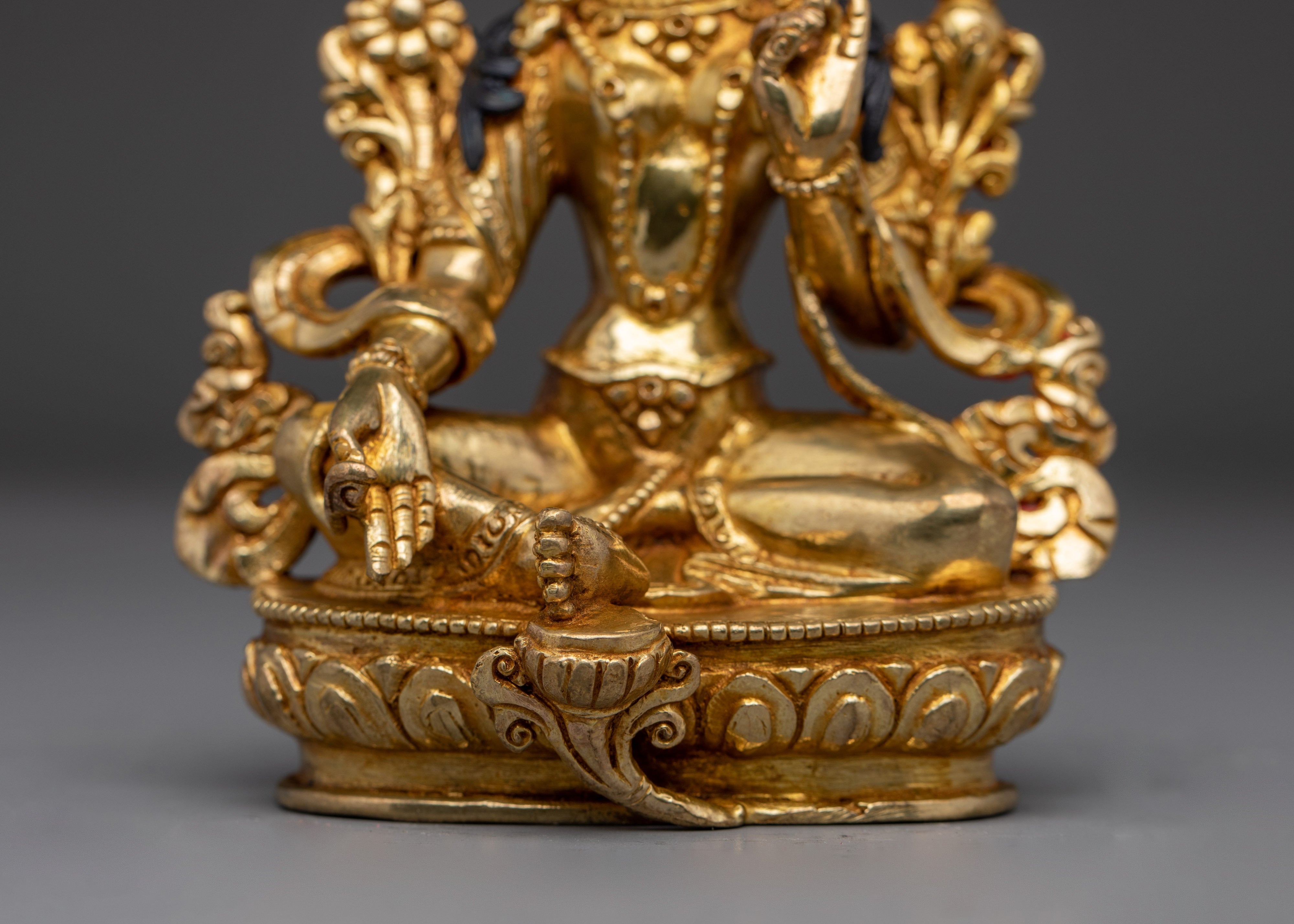 Radiant Golden Shyama Tara Statue | Green Tara - Mother of Liberation
