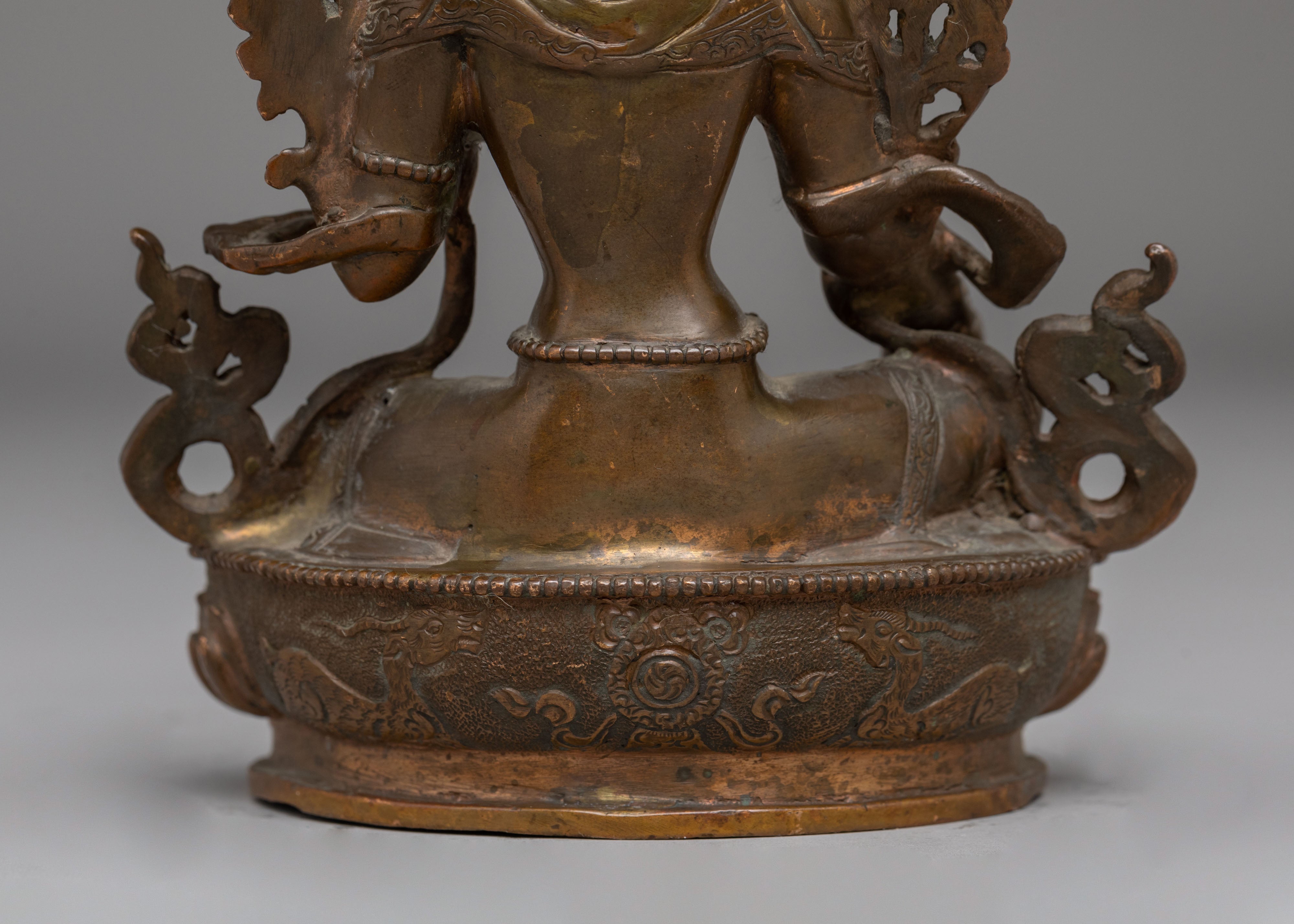 Oxidized Copper Statue of Green | Mother of All Buddhas