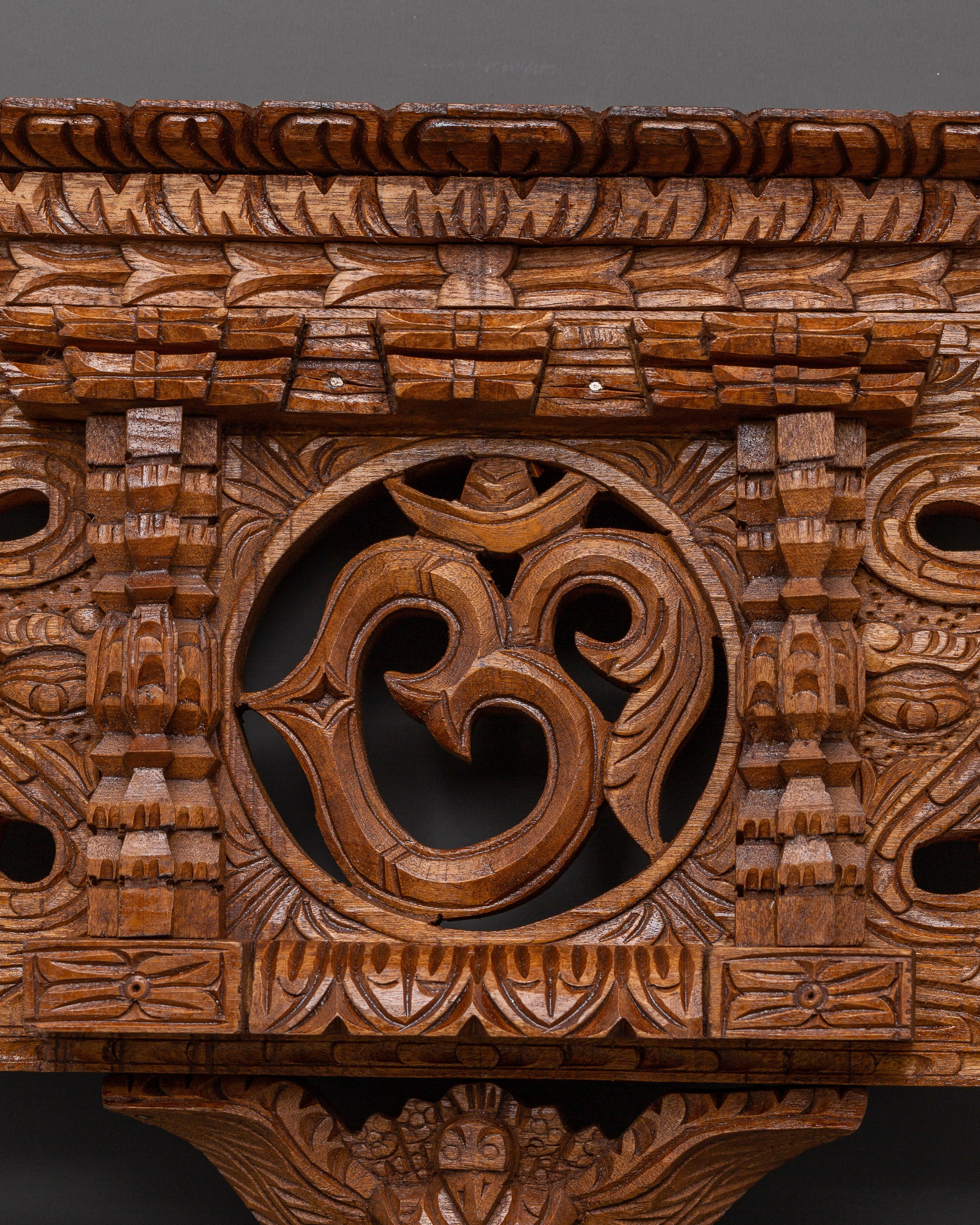 Wooden Om Symbol Wall Decor | Hand-Carved Spiritual Wall Hanging