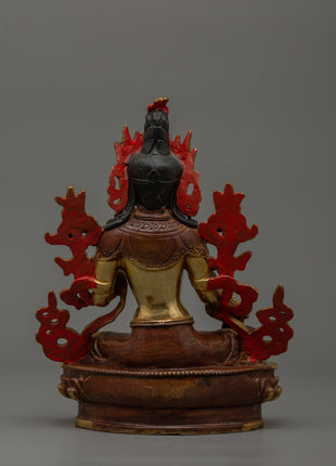 Buddhist Goddess Green Tara Sculpture | Sacred Spiritual Shrine Decor