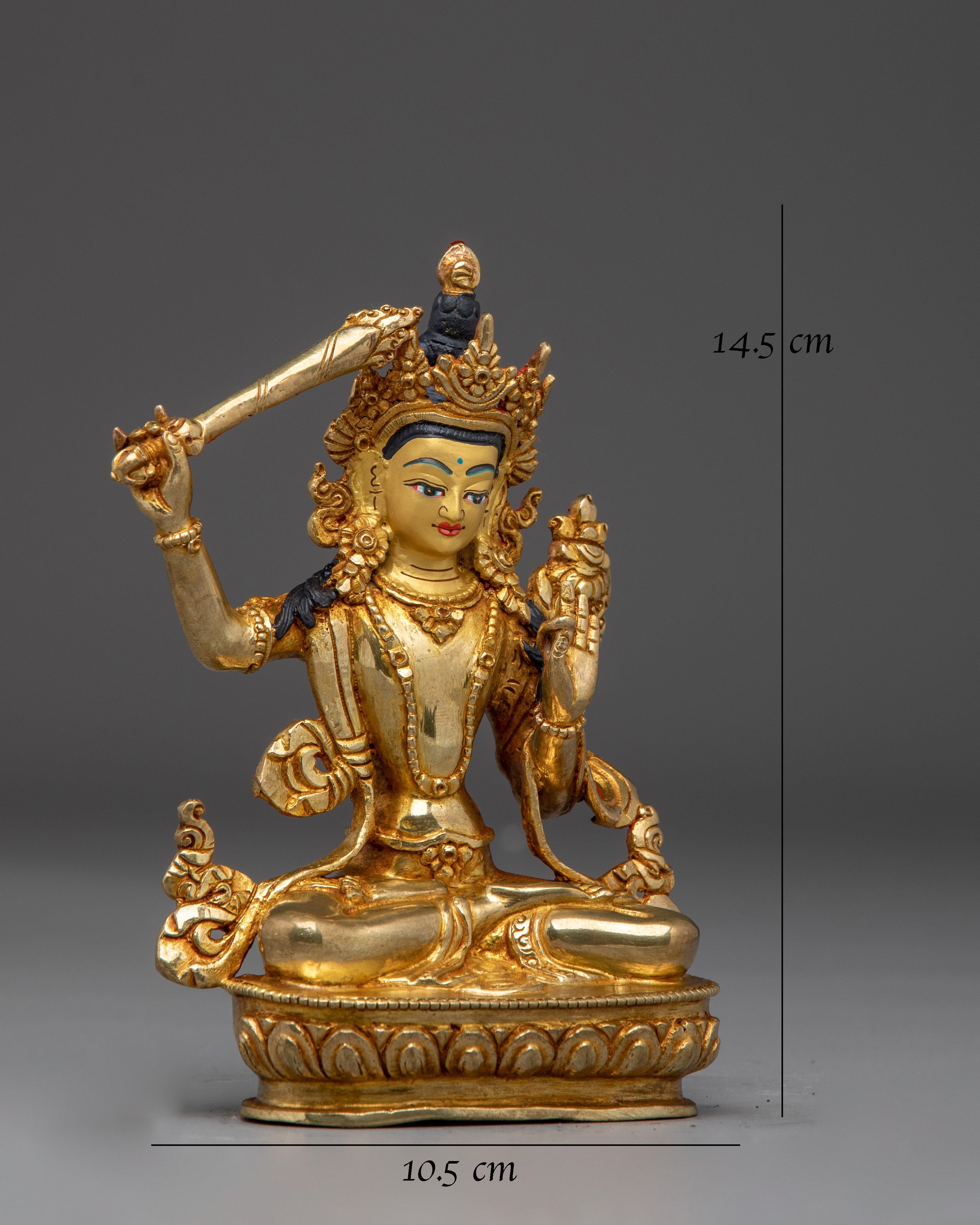 Wisdom Bodhisattva Golden Manjushri Statue