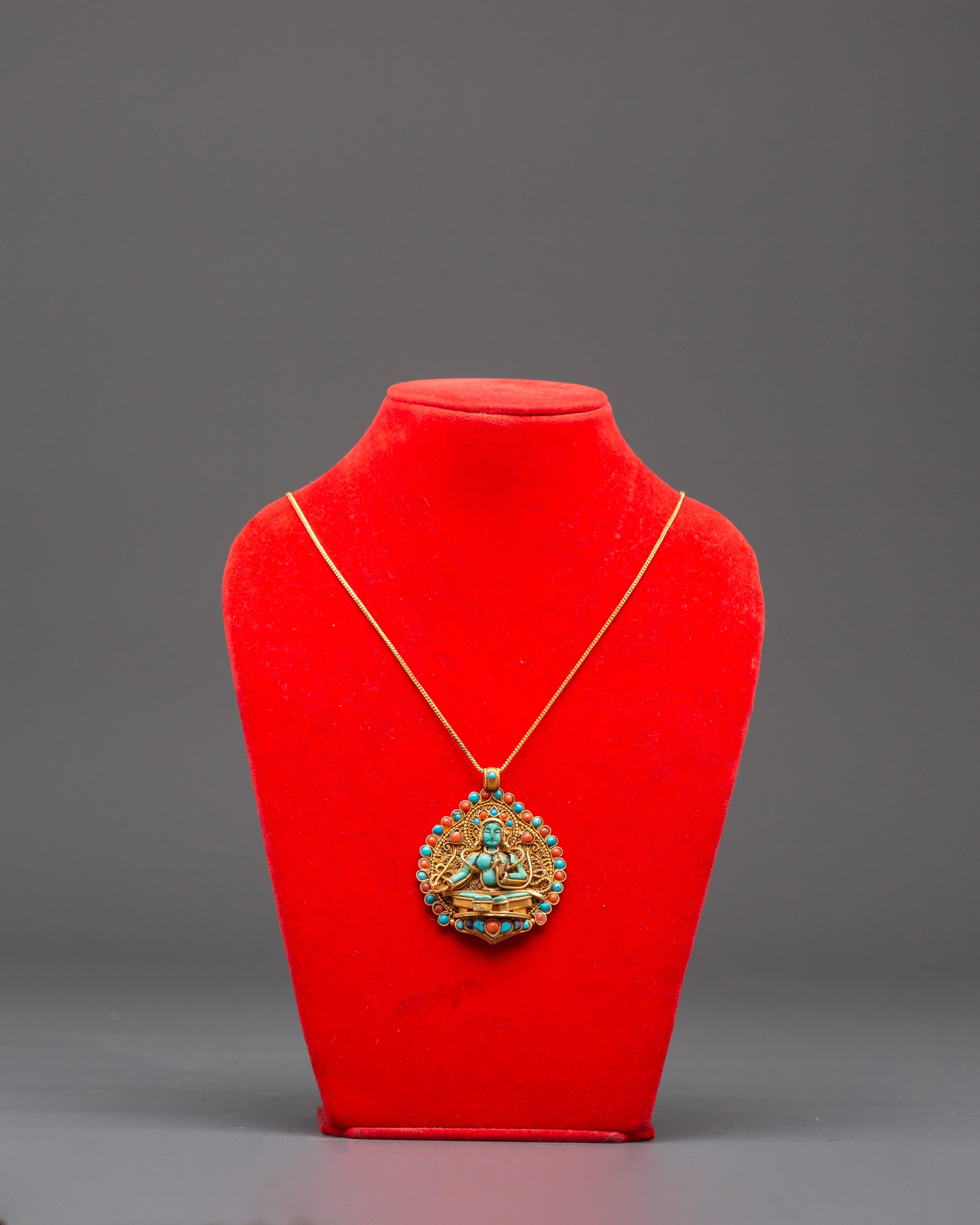 Green Tara Statue Locket