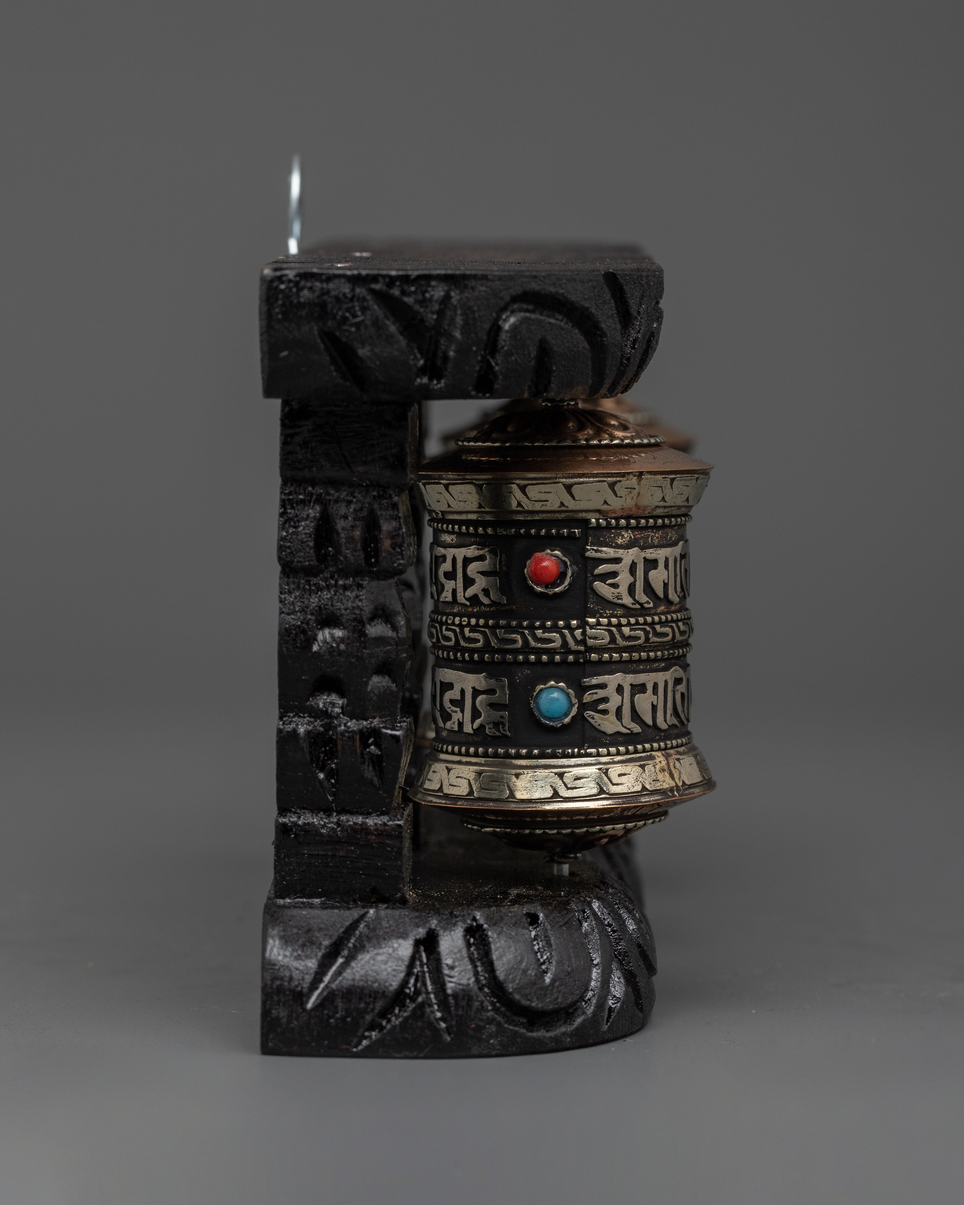 3-Piece Buddhist Prayer Wheel | Traditional Tibetan Mantra Spinners