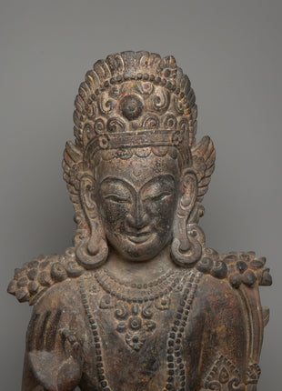 Handcarved Wooden Lokeshwor Statue | Divine Buddhist Protector