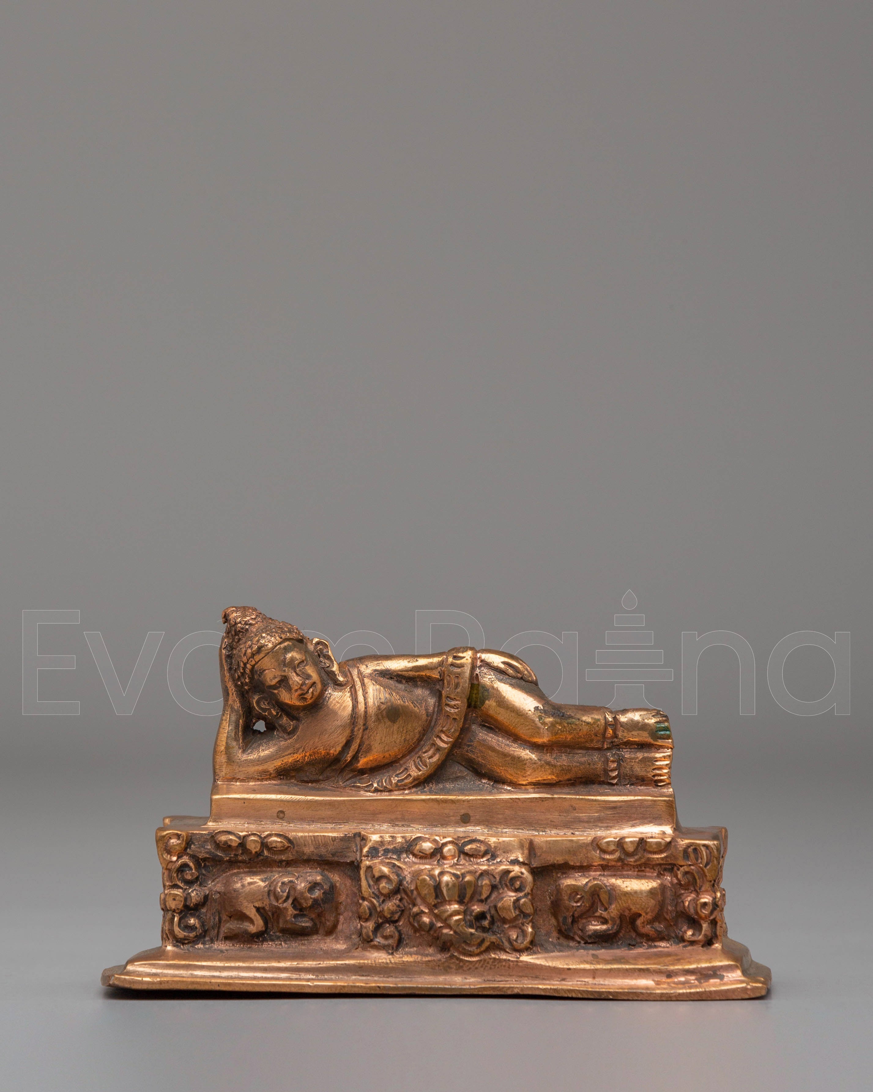Traditional Sleeping Buddha Statue | Handcrafted Copper Art