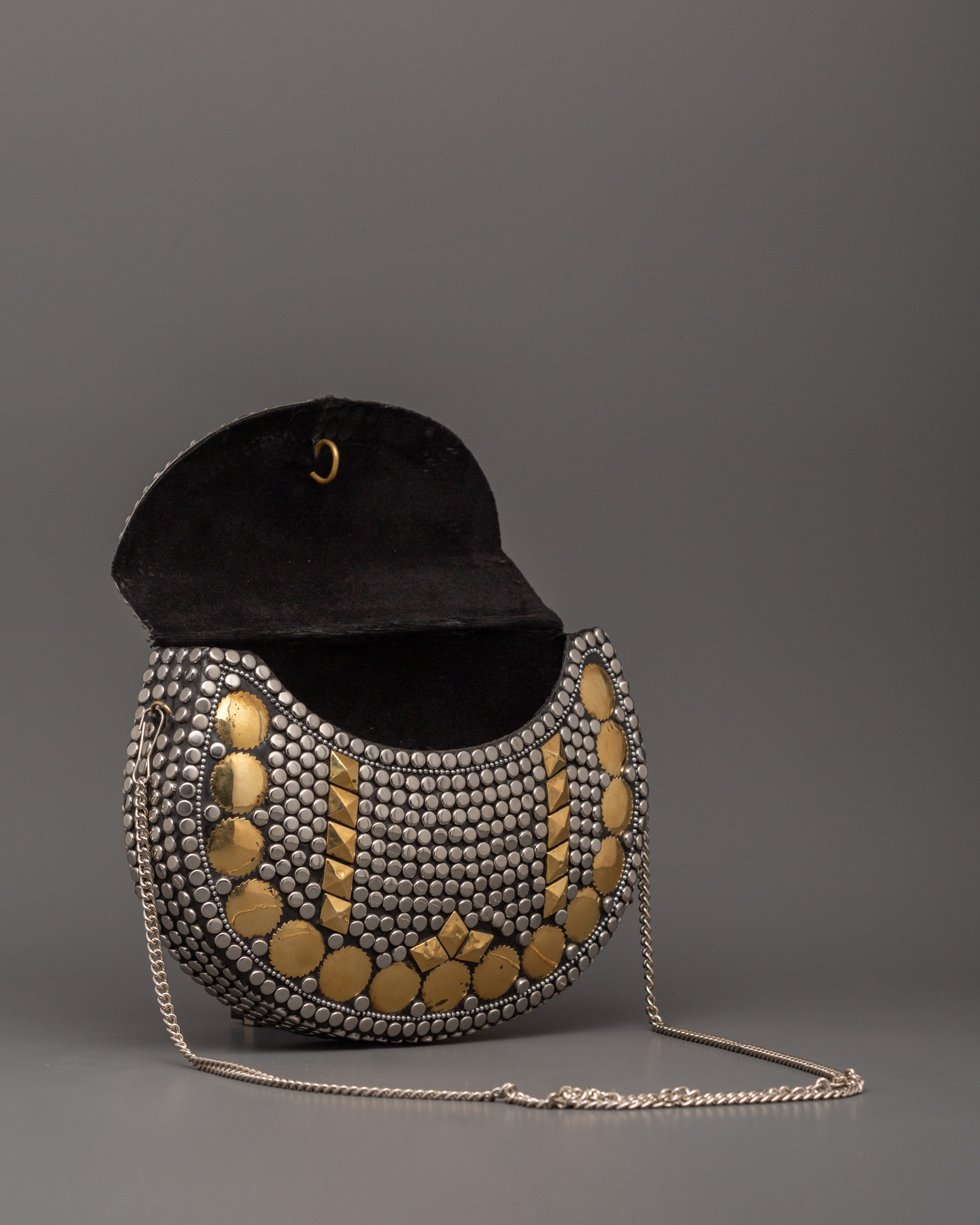 Metal Side Bag with Brass | Handbag for Festival and Daily Wear