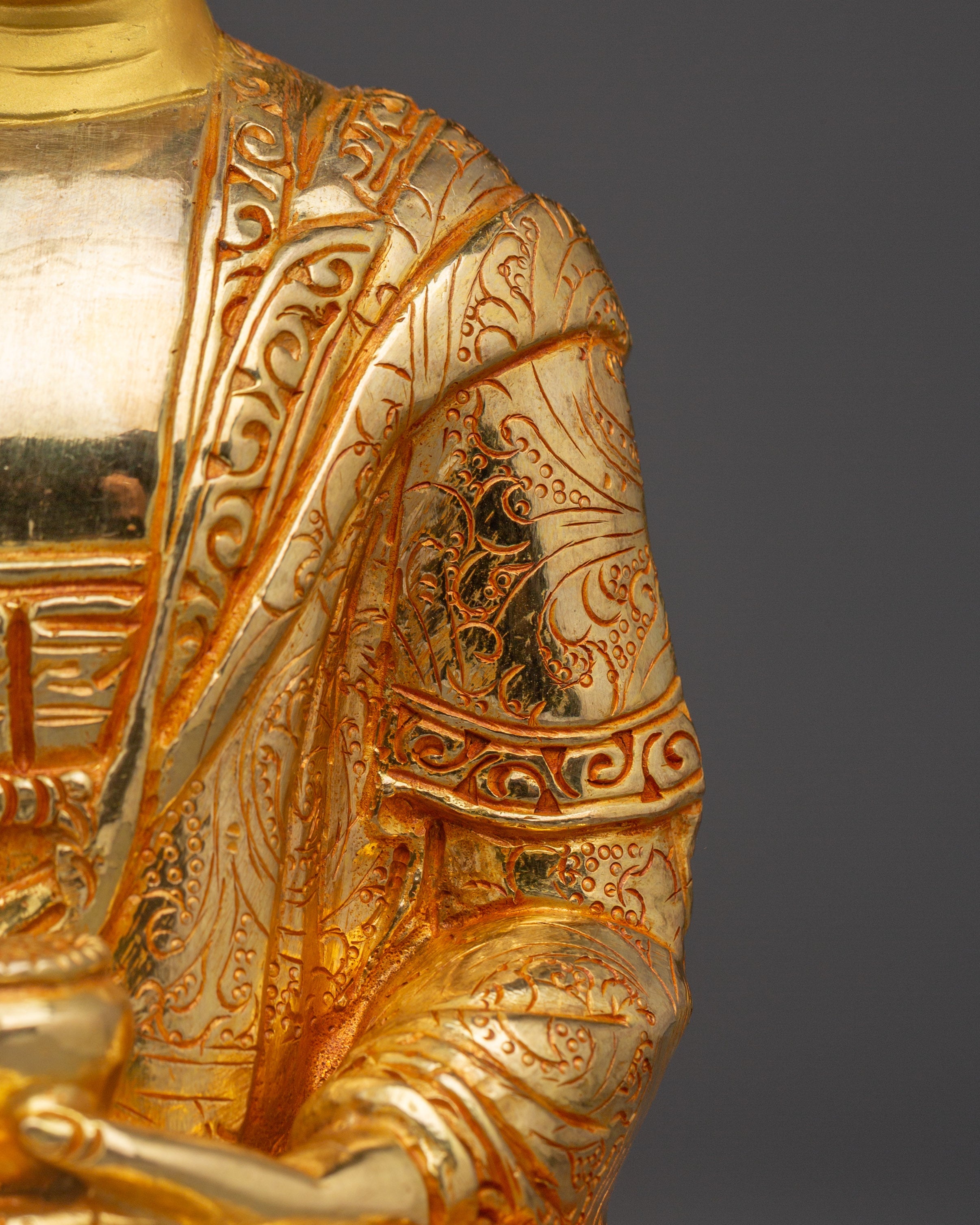 Handmade Gold Gilded Shakyamuni Buddha Statue | Tibetan Buddhist Art