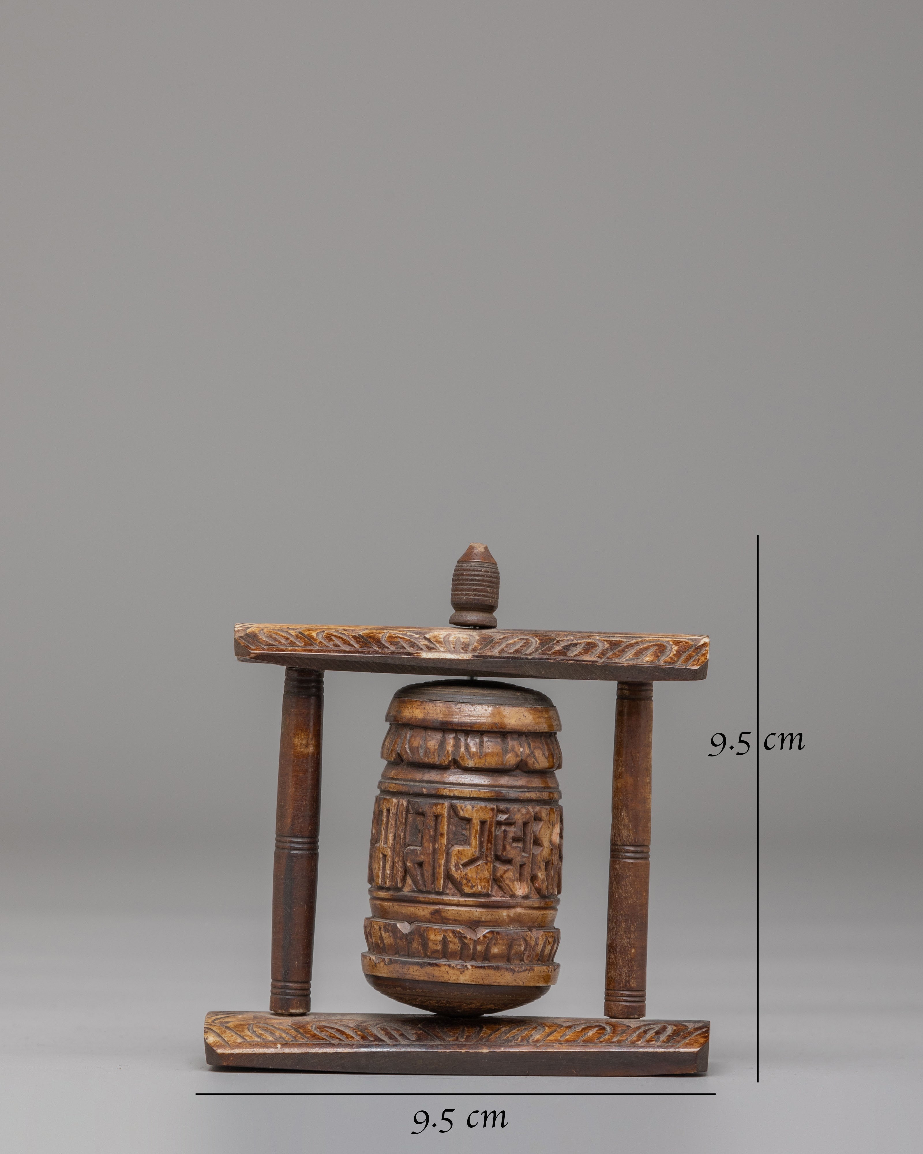 Buddhist Shrine Prayer Wheel | Tibetan Mantra Spinner