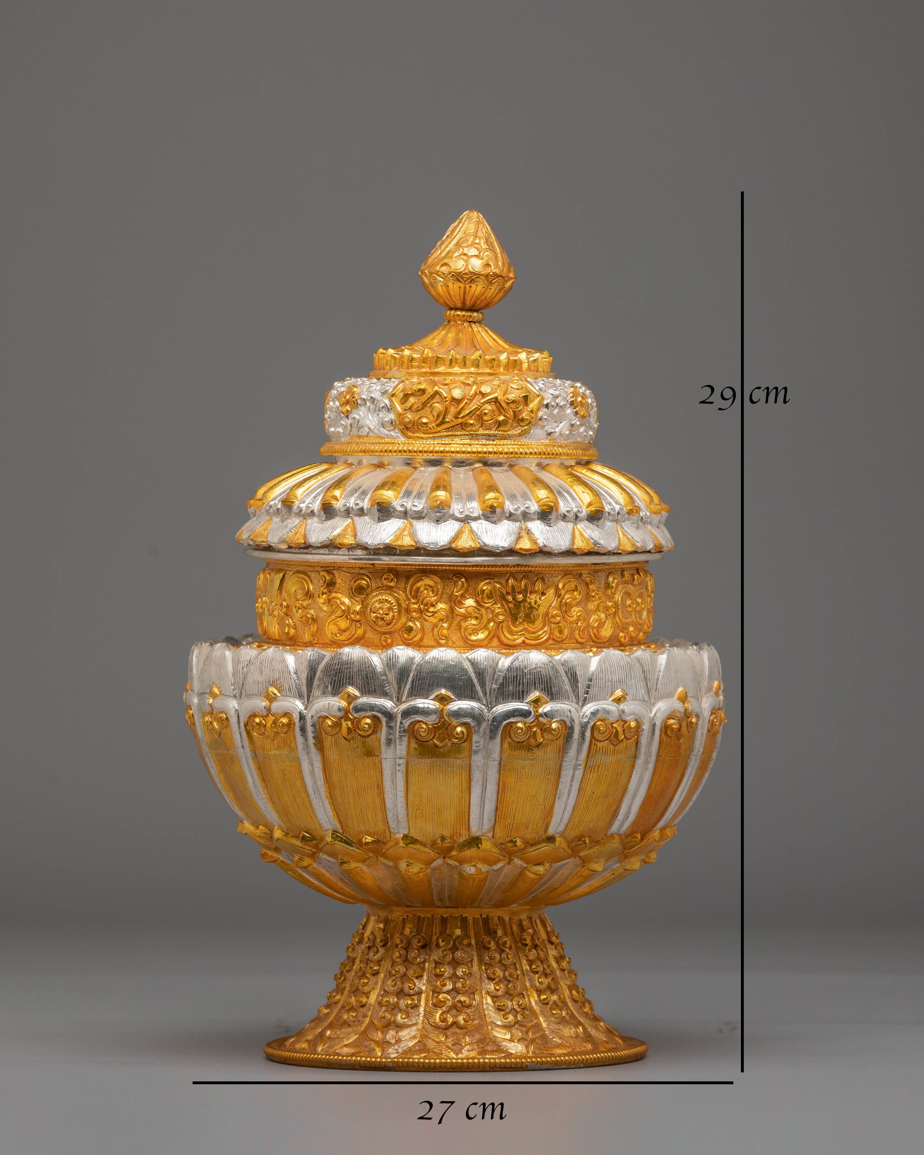 Handmade Tibetan Ritual Rice Pot | Spiritual Decor for Altar