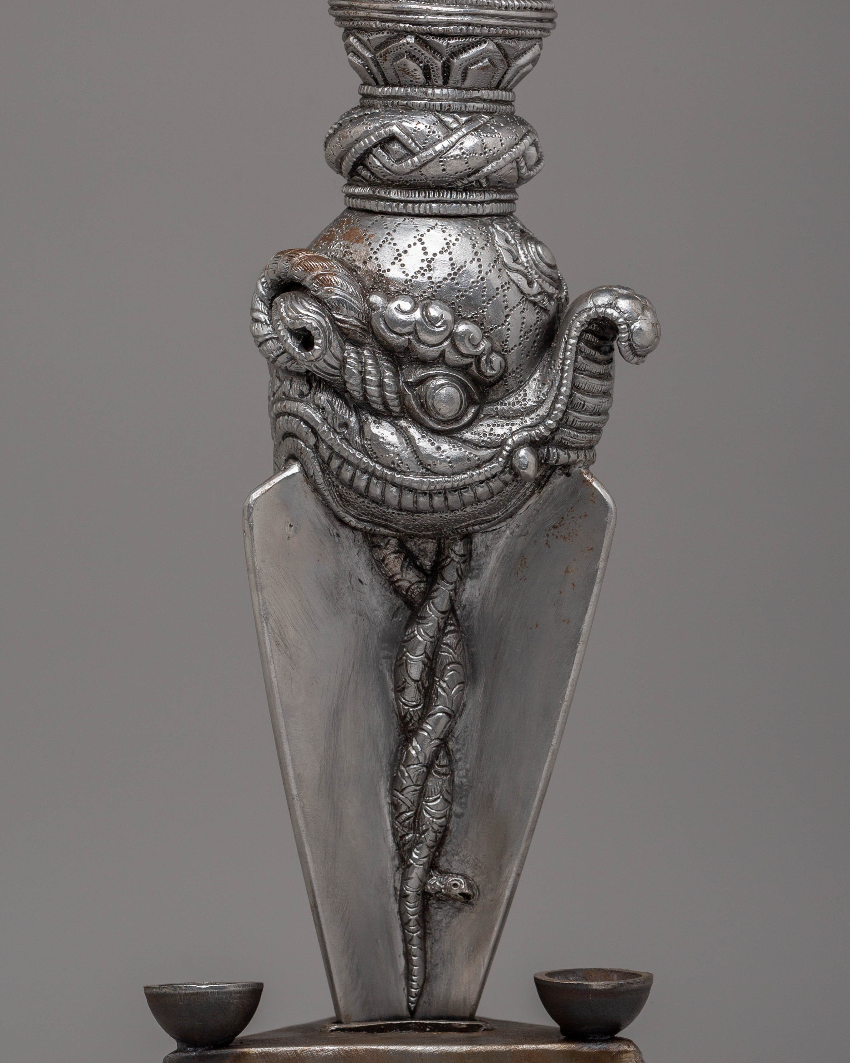 Iron Phurba for Buddhist Ceremonies |Tibetan Ritual Tool with Acrylic Color