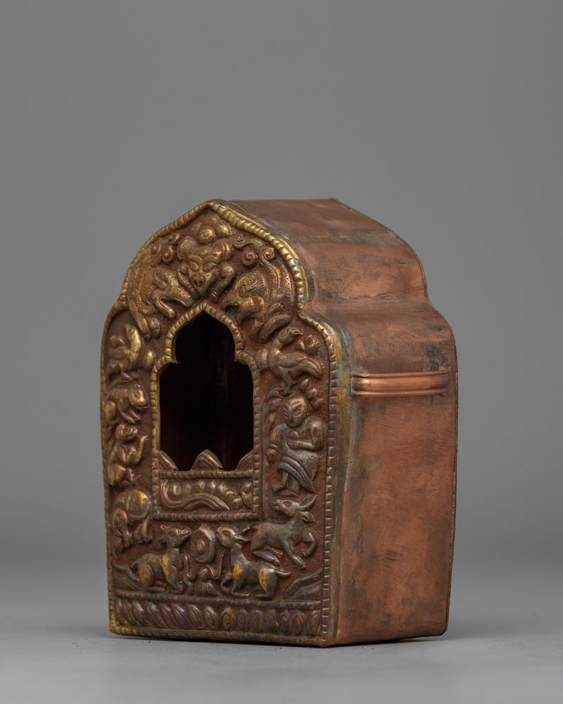 Exquisite Buddhist Ghau Box | Tibetan Prayer Box for Rituals and Spiritual Use