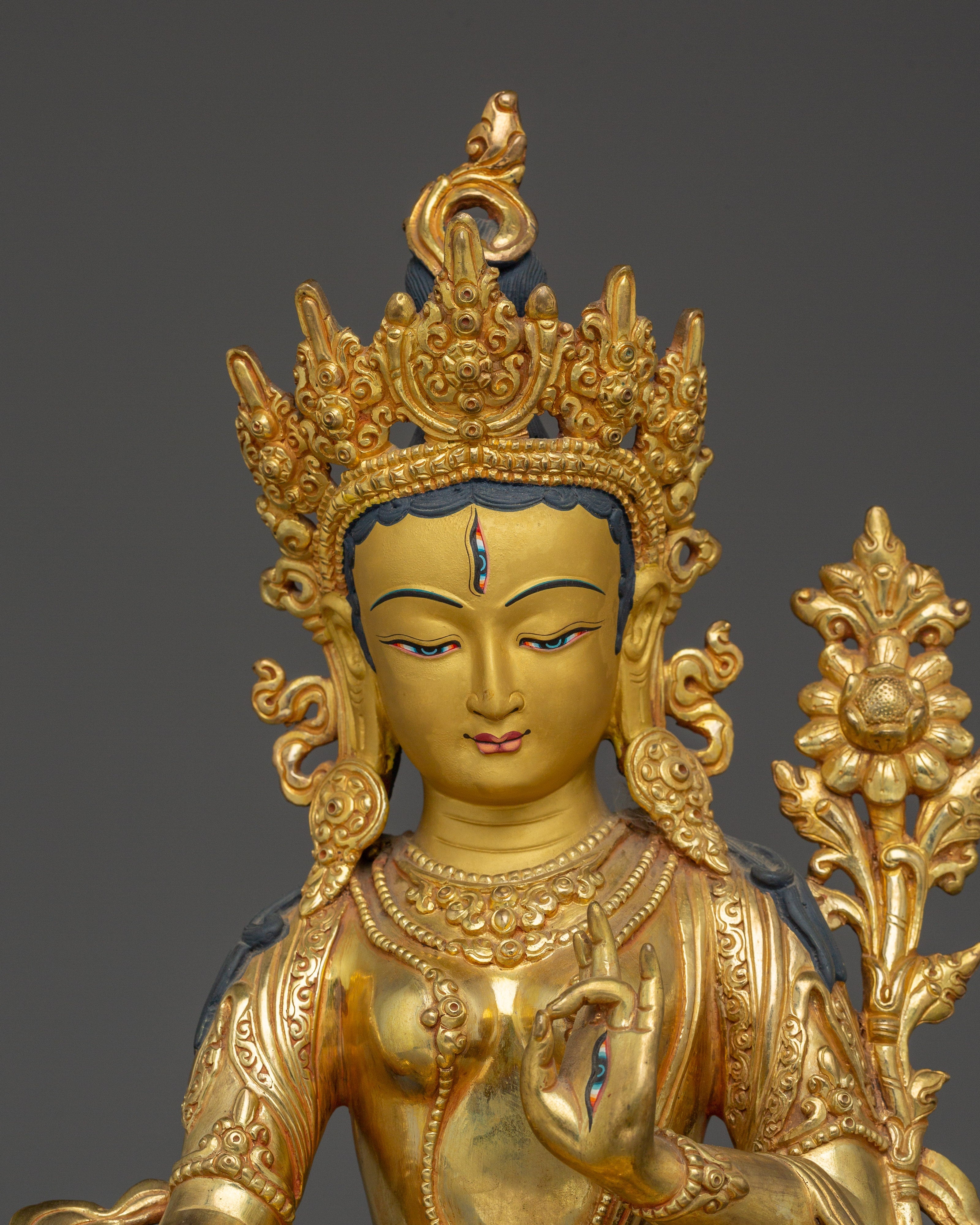 Meditation Goddess White Tara Statue | Peaceful Tara