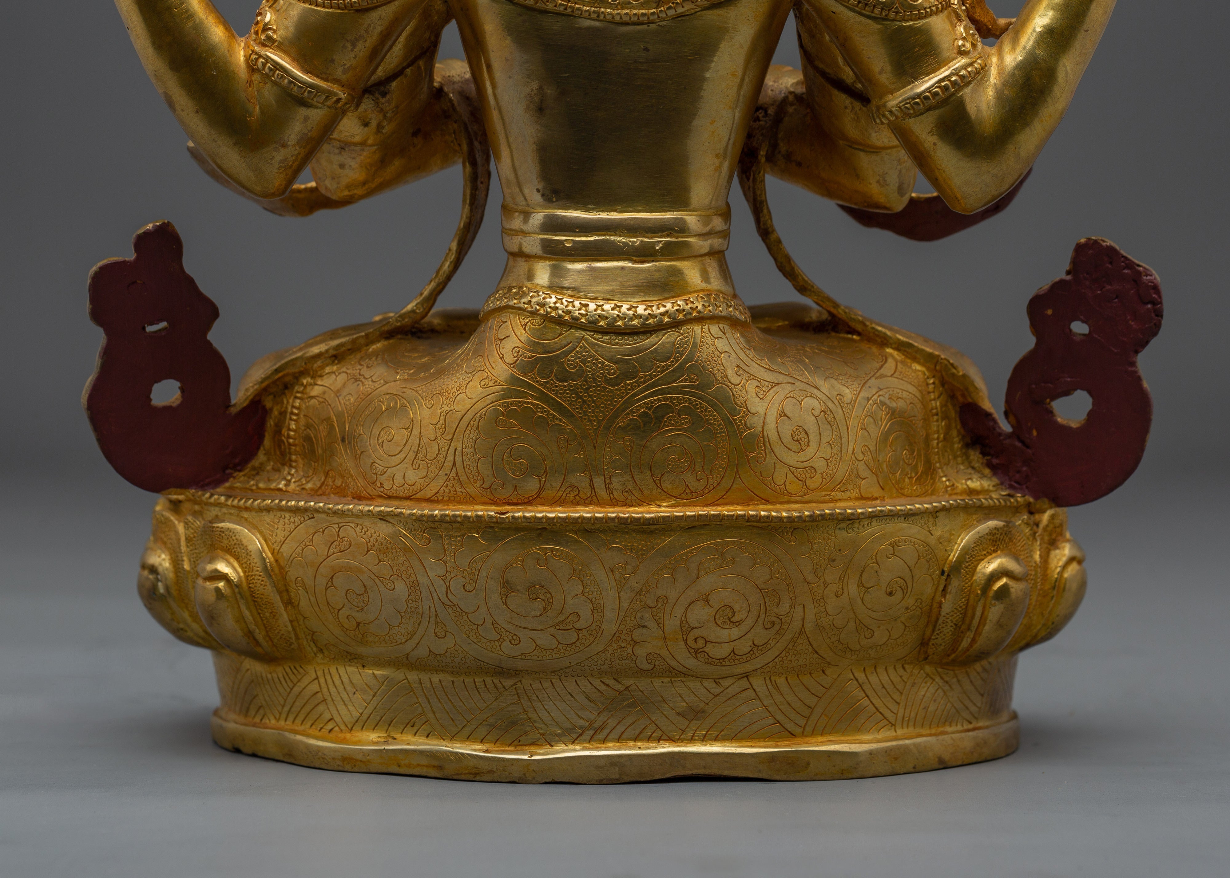 Handcrafted Chenrezig Compassion Deity Sculpture | Four-Armed Avalokiteshvara Deity