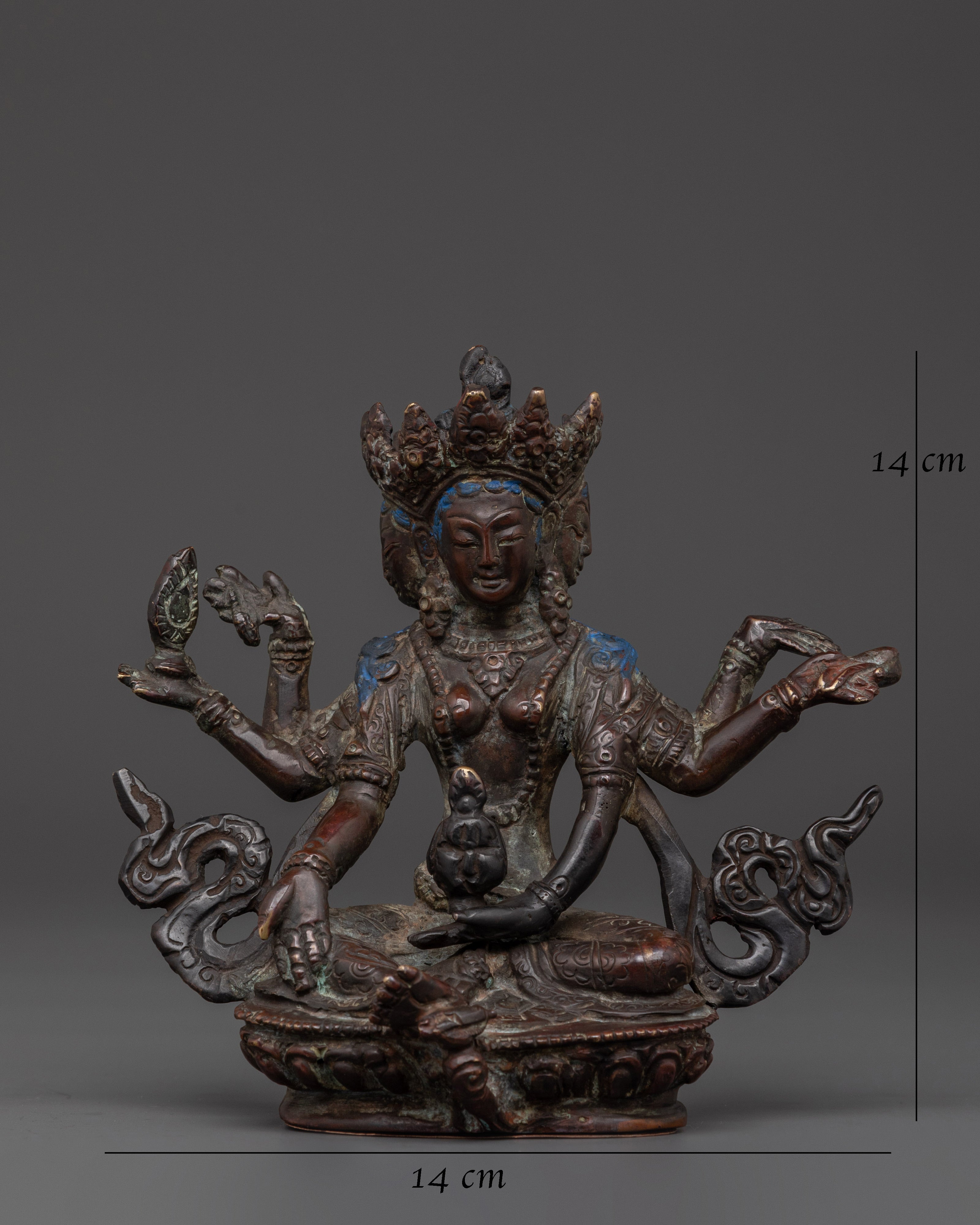 Handcrafted Vasudhara Brass Statue | Sacred Symbol of Buddhist Wealth Blessings