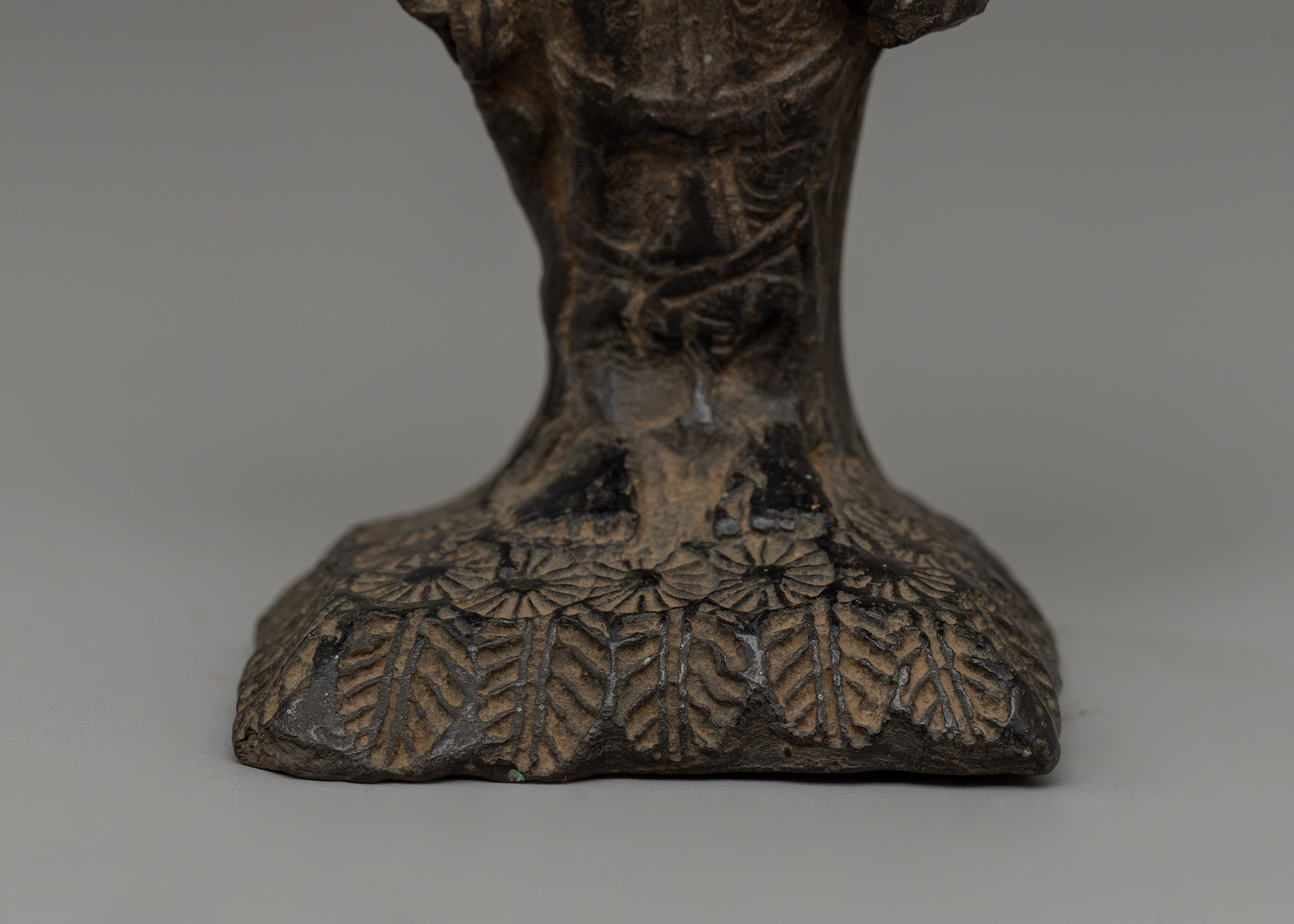 Lokeshwor Statue | Handcrafted 14.5cm Terracotta Tibetan Deity