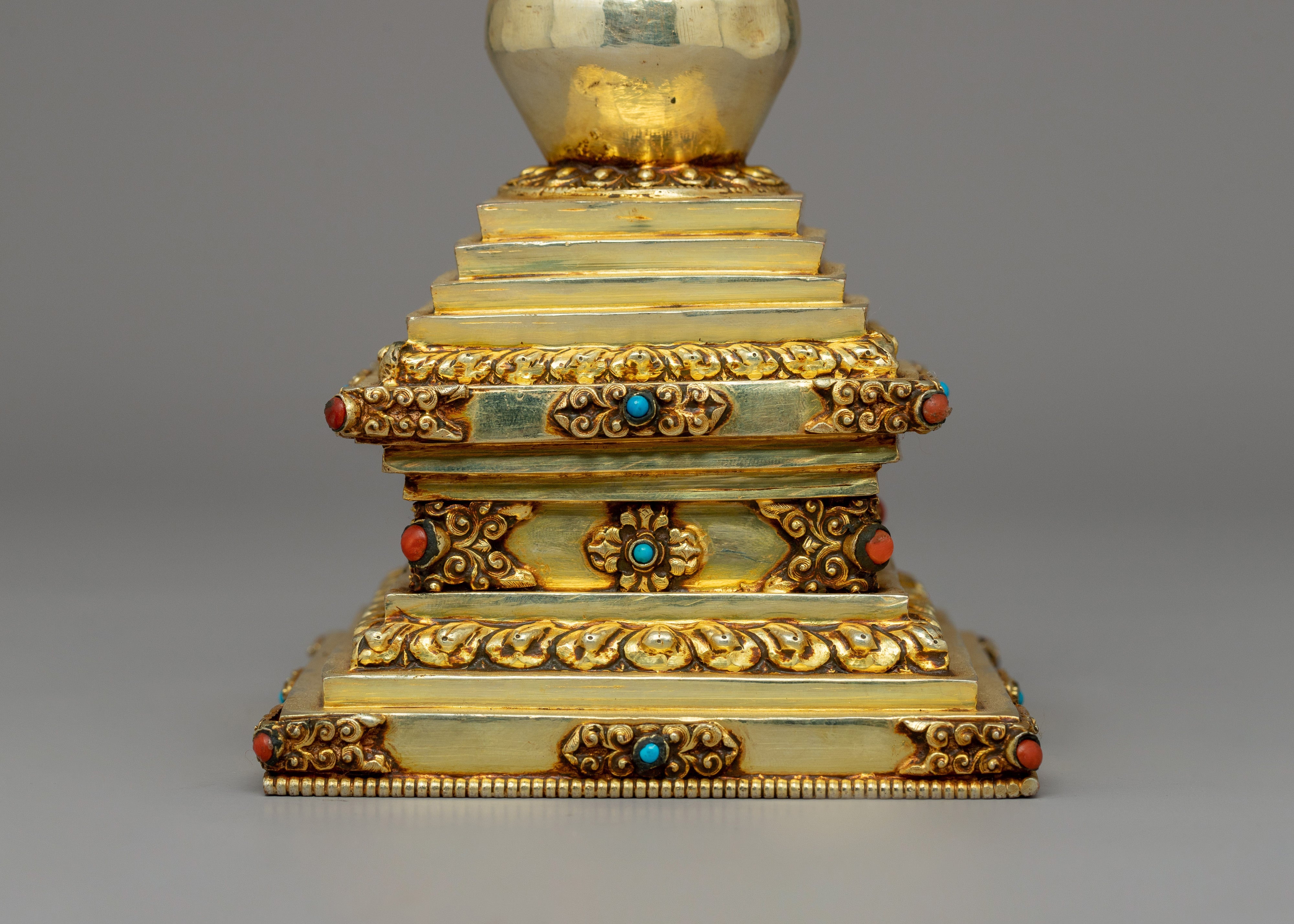 Stupa Gold-Plated Artwork | Traditional Chaitya