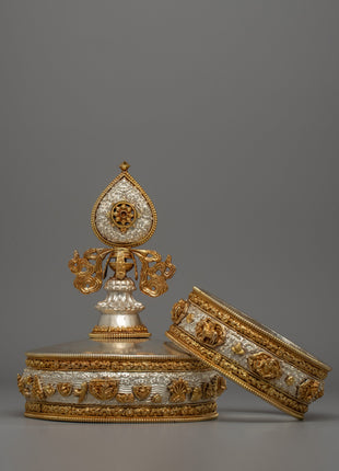 Silver and Gold-Plated Mandala | Exquisite Ritual Artifact