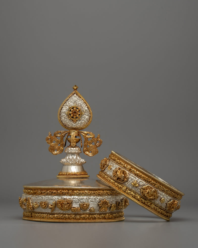 Silver and Gold-Plated Mandala | Exquisite Ritual Artifact