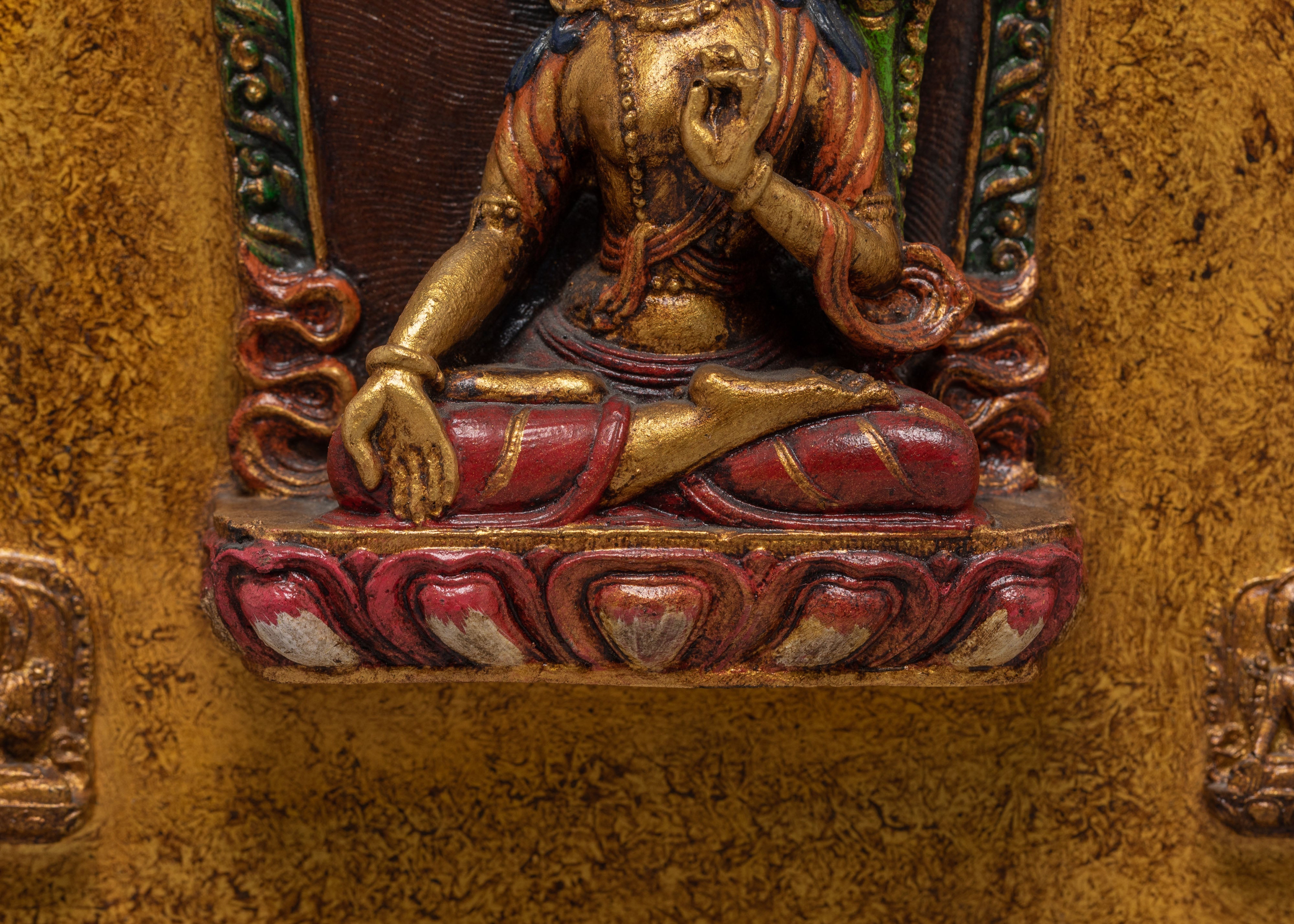 Handmade White Tara Wall Hanging | Tibetan Buddhist Goddess Decor