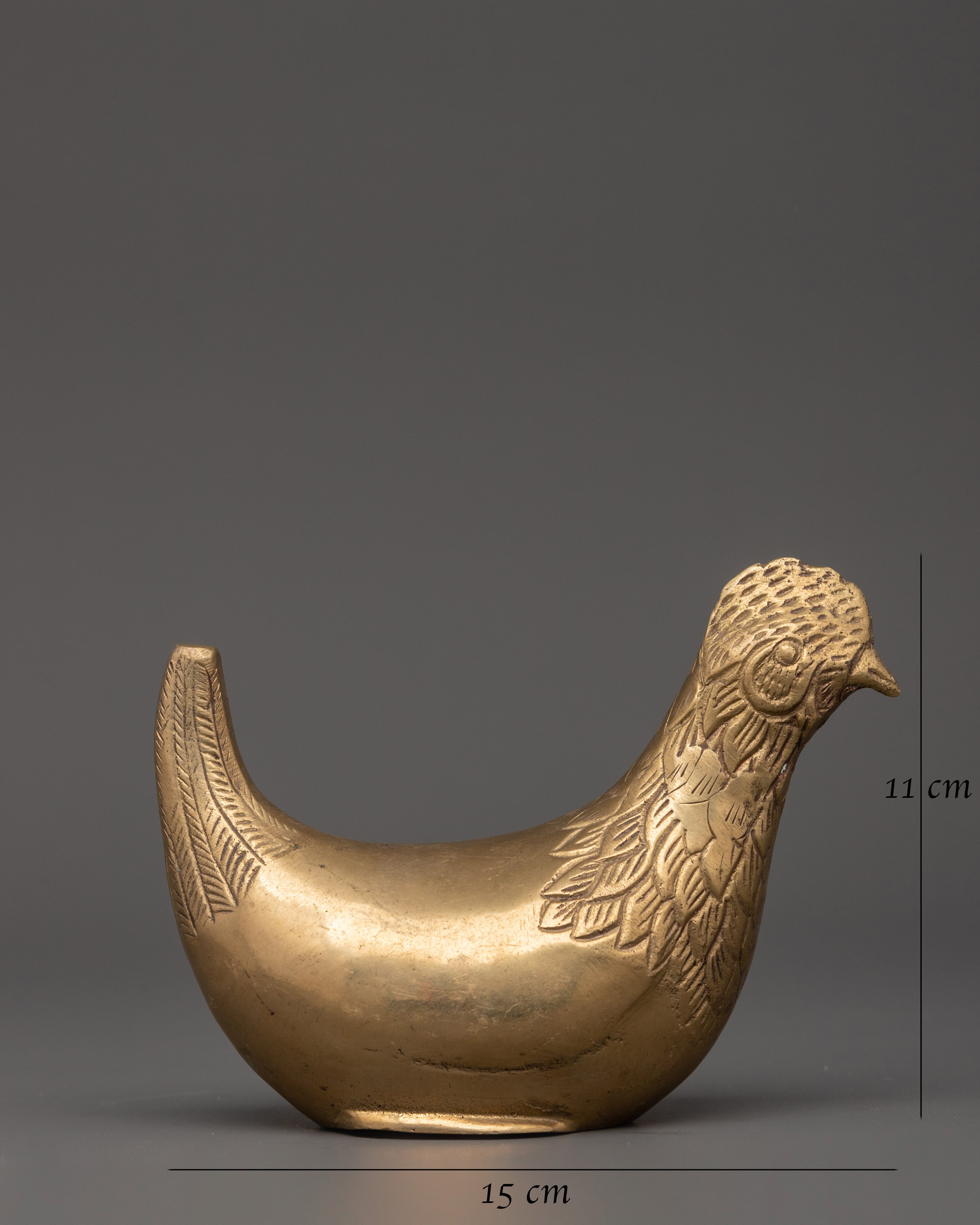 Symbolic Brass Hen Figurine | Farmhouse, Altar, or Outdoor Styling Decor