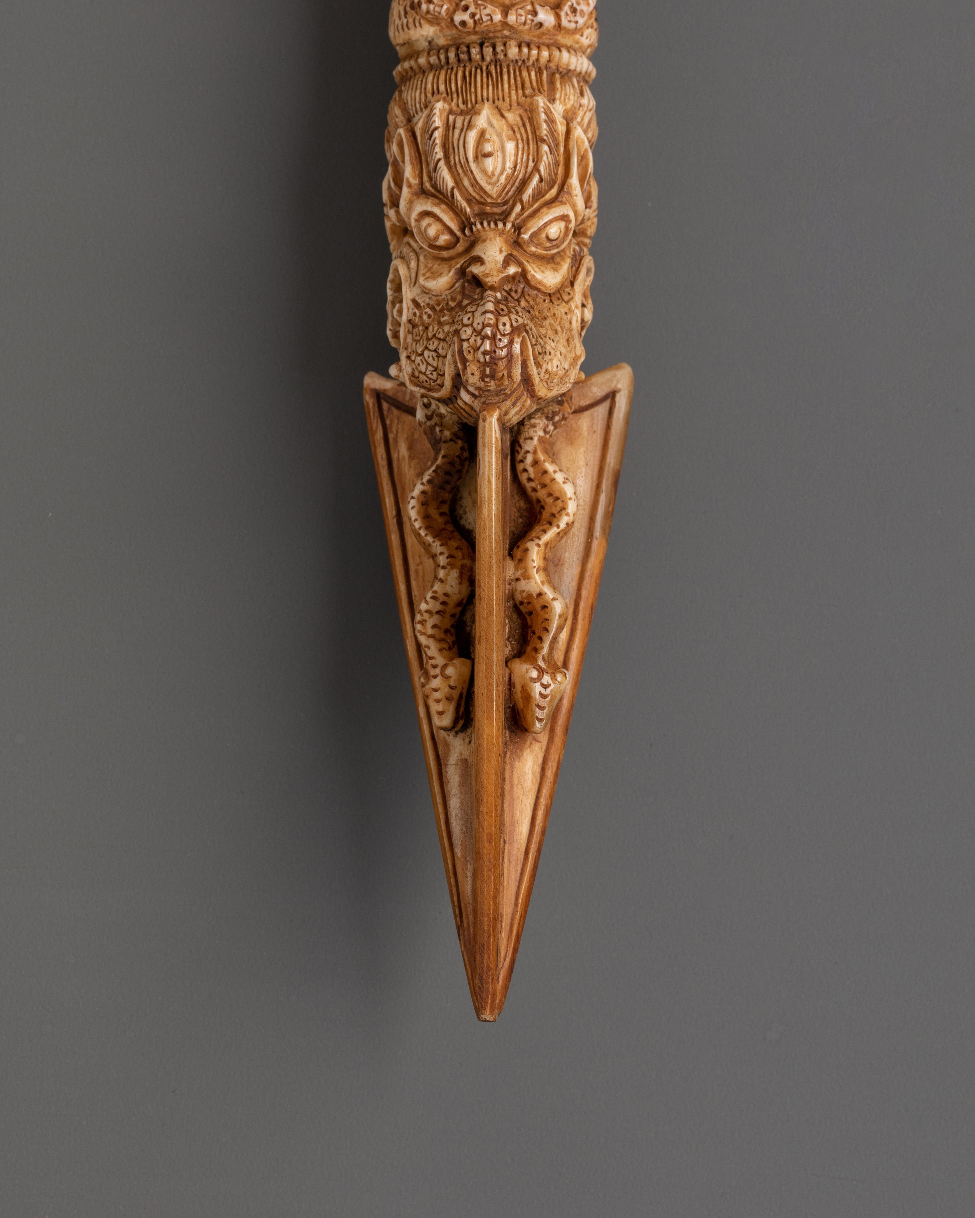 30.5 cm Buffalo Bone Phurba | Hand-Carved Ritual Dagger for Spiritual Purification