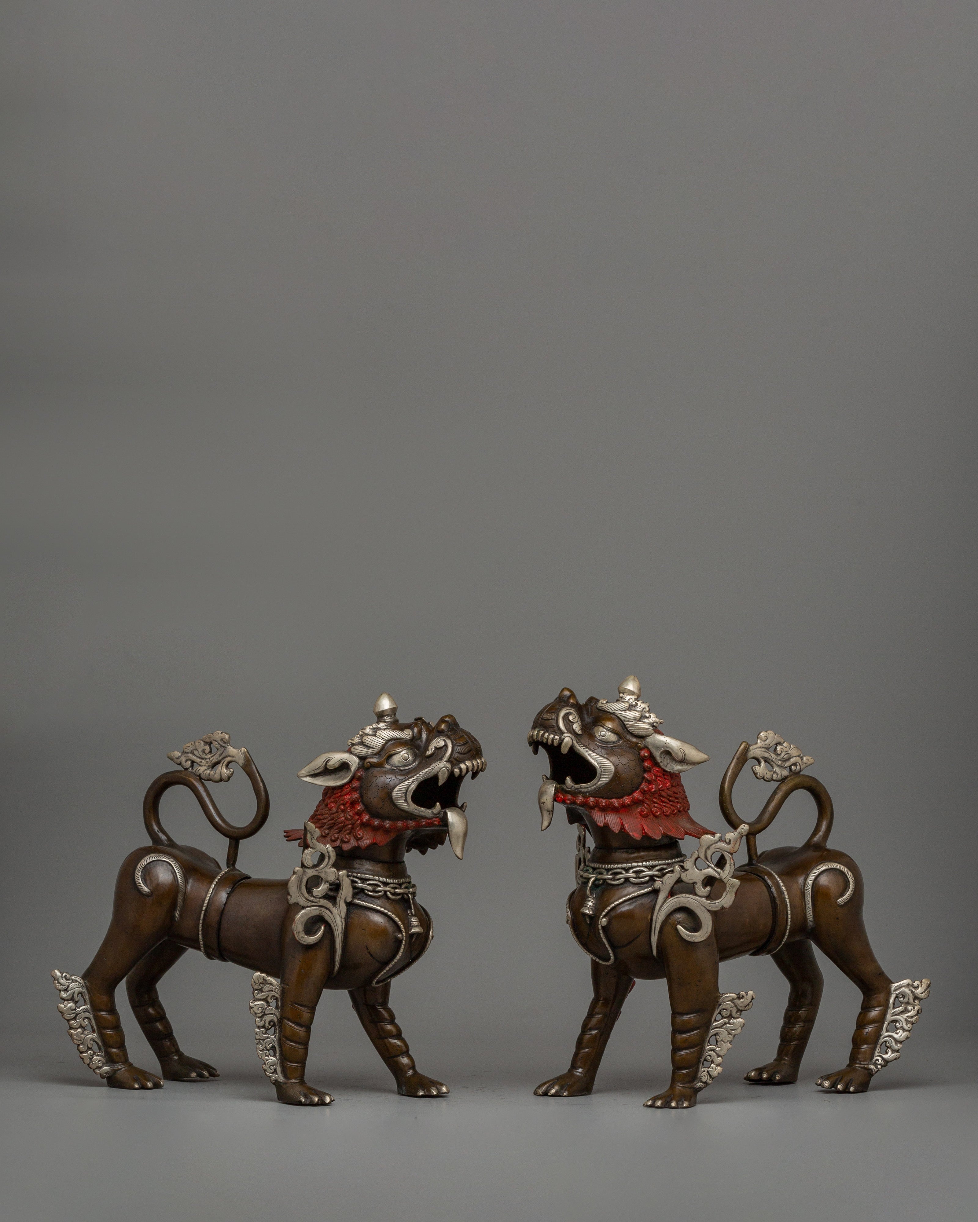 Handcrafted Lion Statue Set | Spiritual and Home Decor