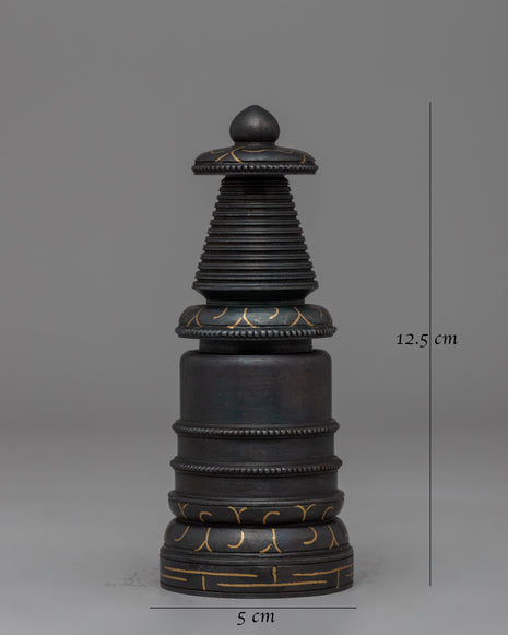 Authentic Handcrafted Tibetan Iron Stupa | Sacred Buddhist Shrine