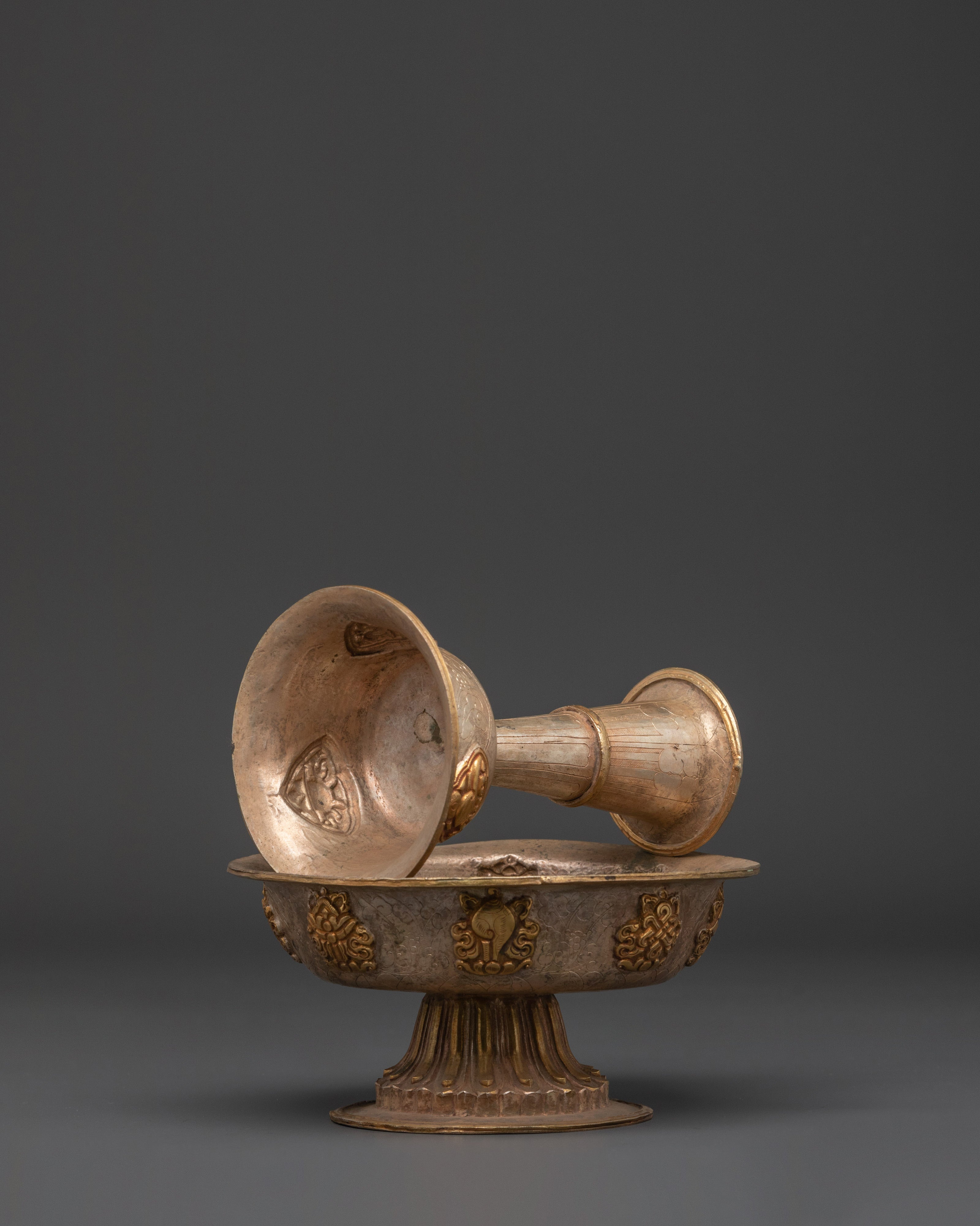 Traditional Serkyem Offering Set | Tibetan Ritual Offering Vessel