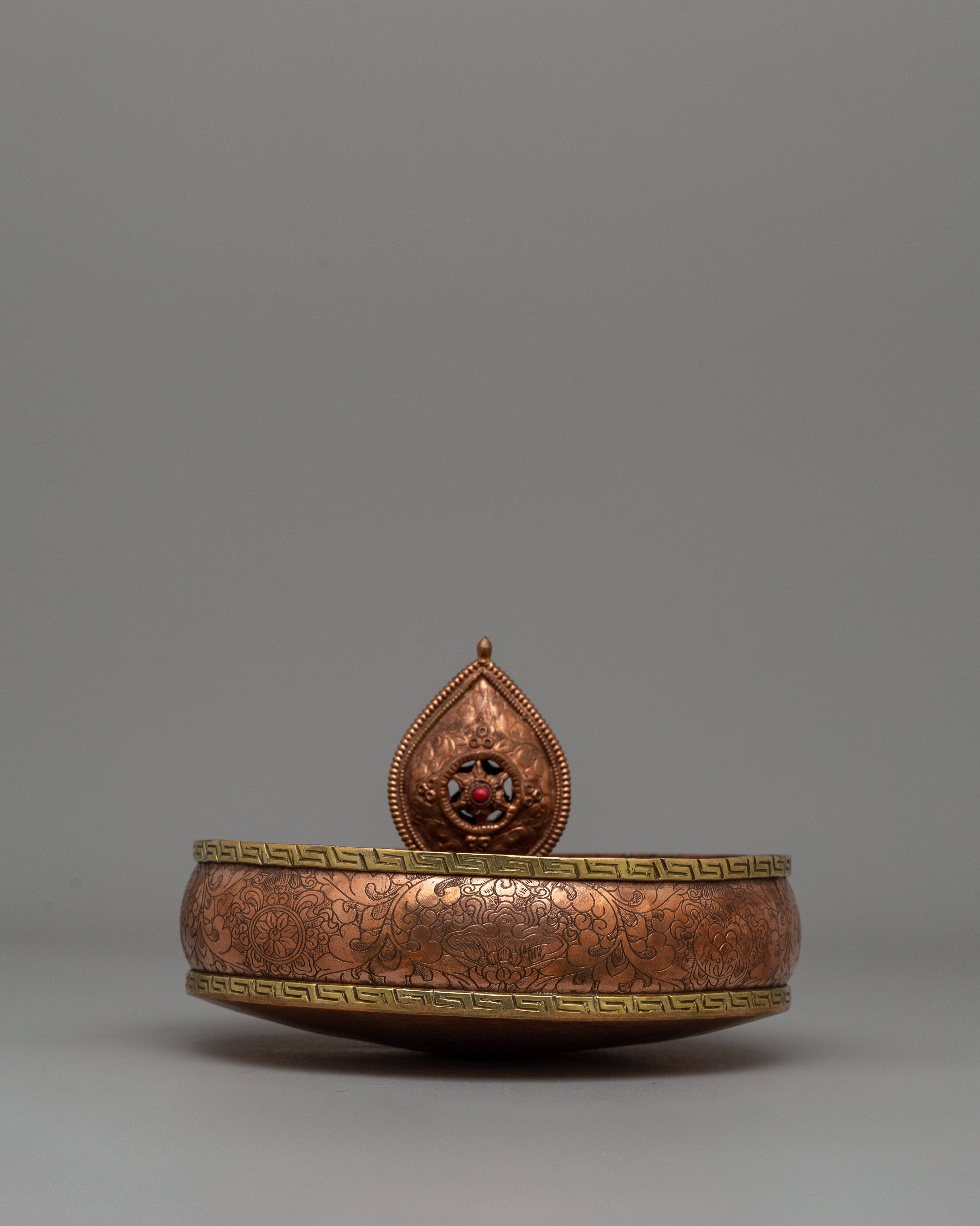 Tibetan Ritual Mandala Set for Dharma | Copper and Brass Offering Tool
