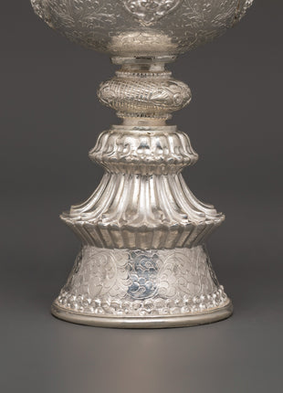 Pure Silver Tibetan Butter Lamp Set | Tibetan Offering Lamps