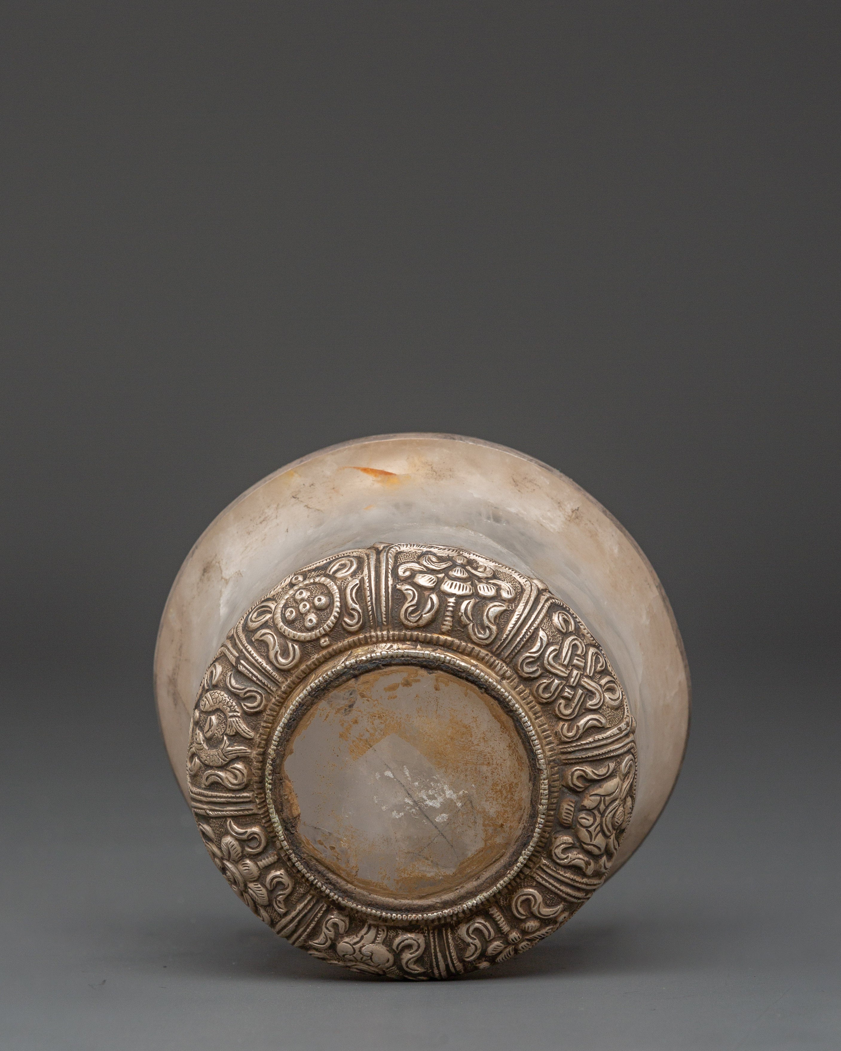 Tibetan Silver Offering Bowl | Spiritual Present | Spiritual Decor