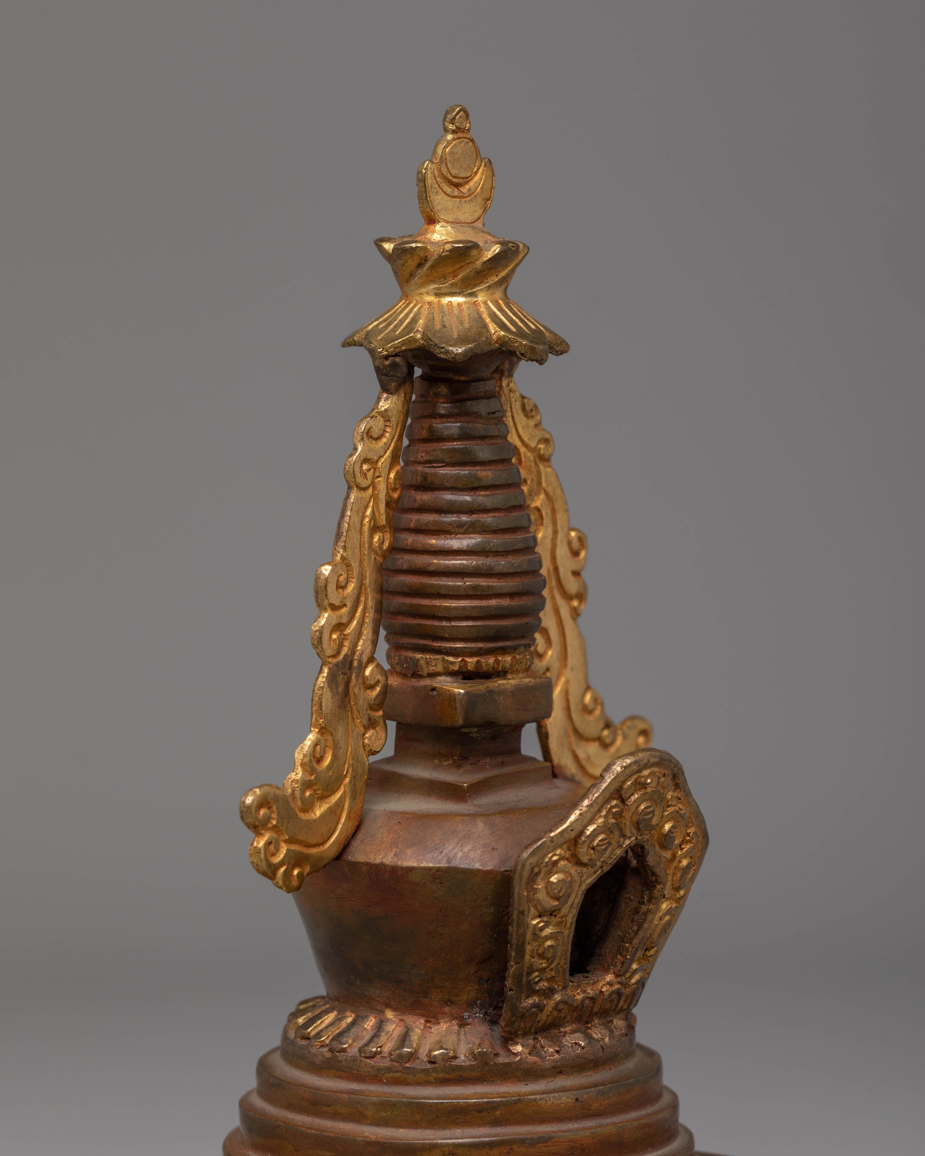 Sacred Copper Stupa Altar Shrine | Spiritual Enlightenment Symbol