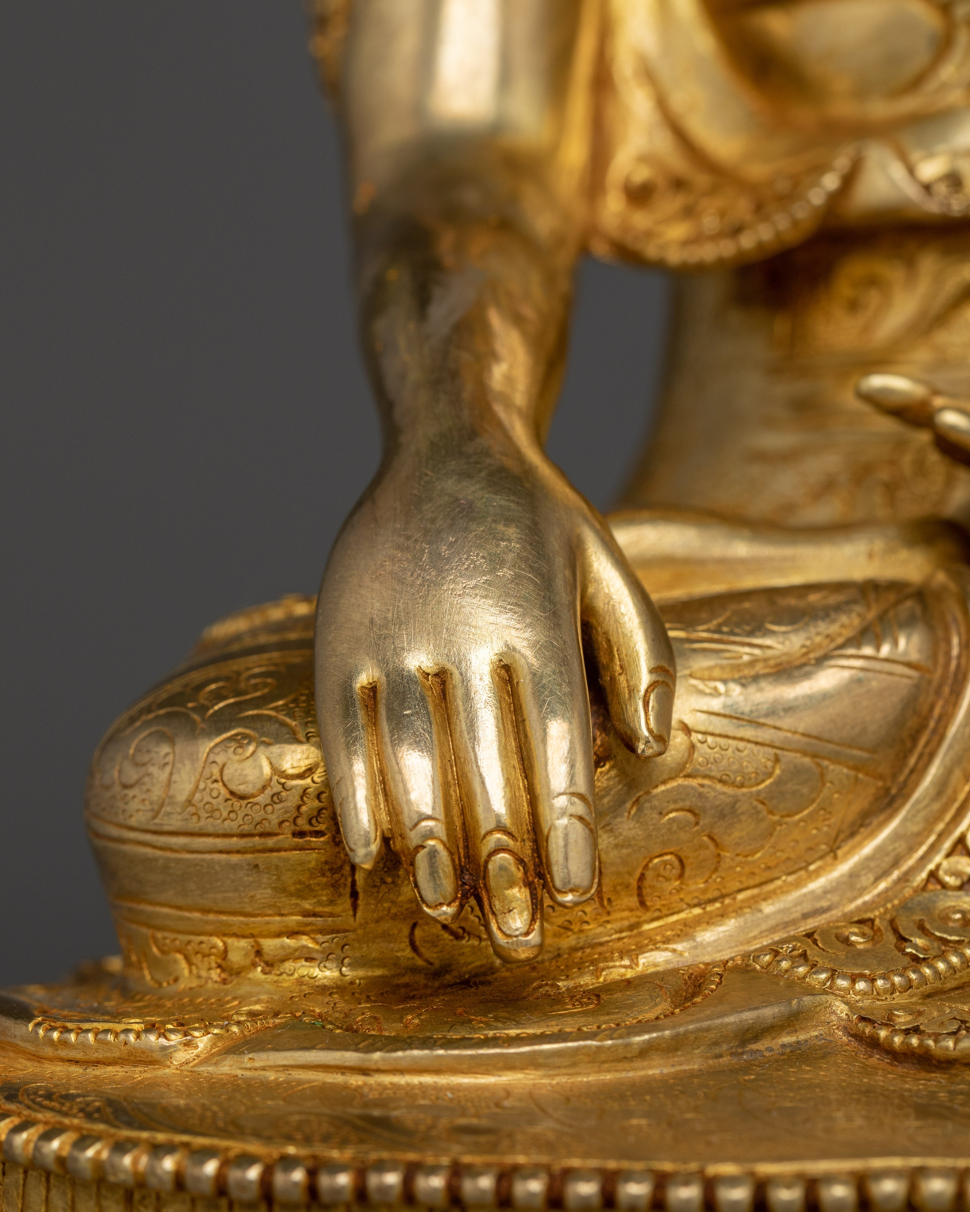 Awakened Royal Crown Shakyamuni Buddha Statue | Himalayan Golden Art