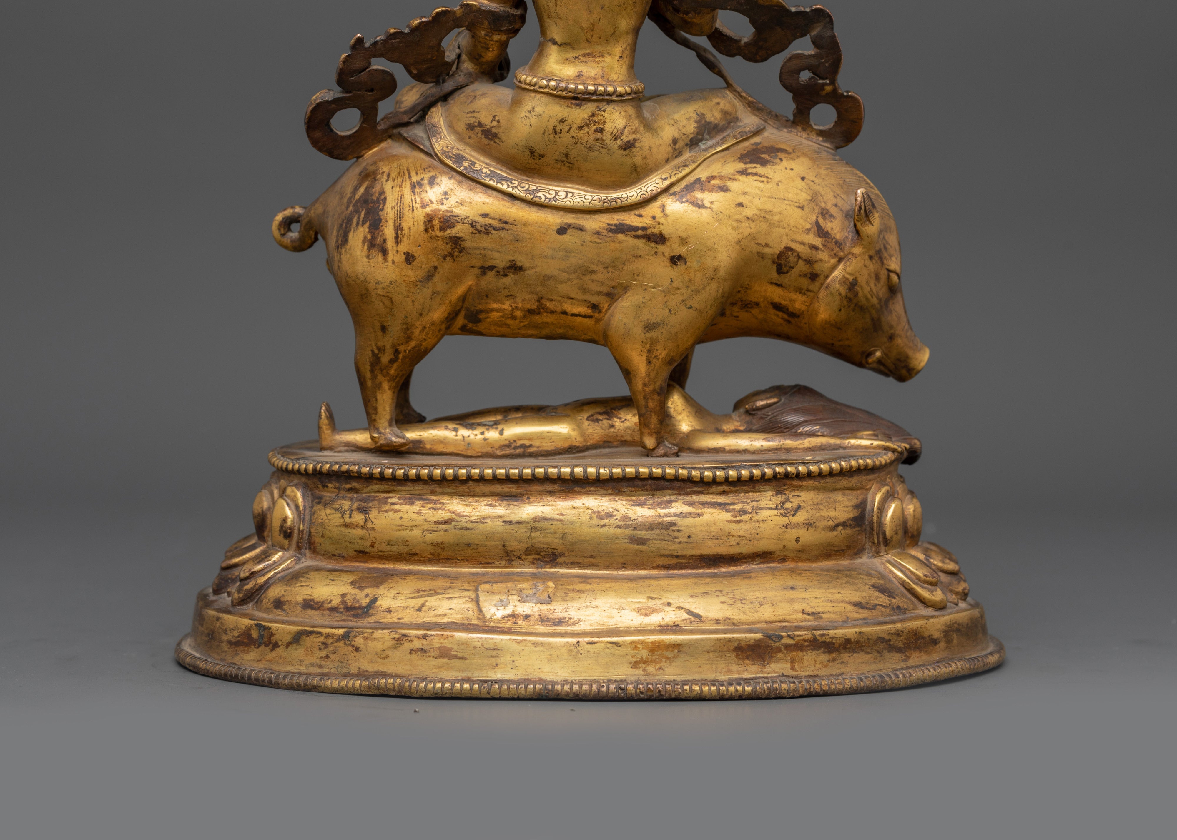 Antique Gold Marichi Statue | Gold-Plated Copper Deity