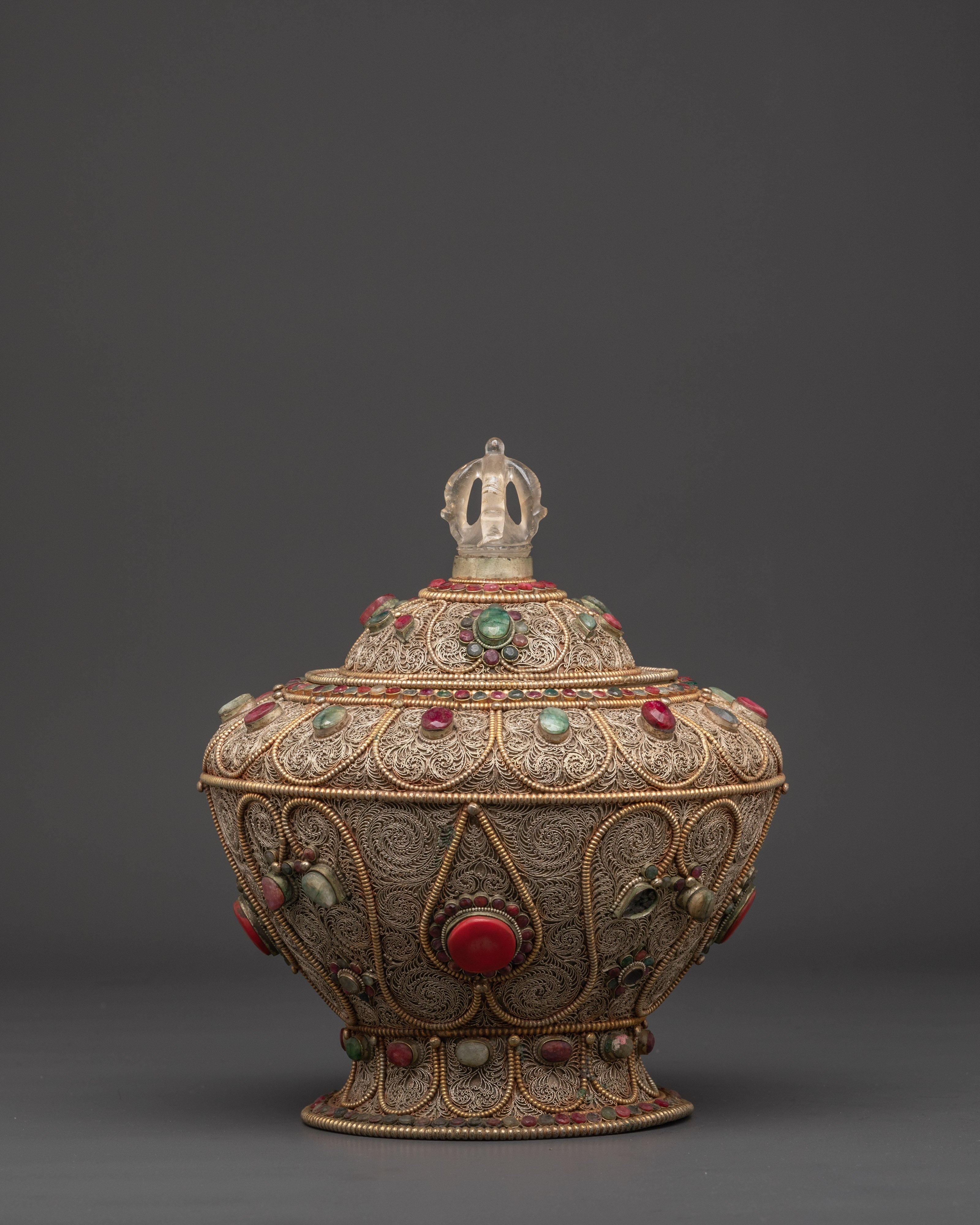 Ritual Rice Pot | Tibetan Altar Decor