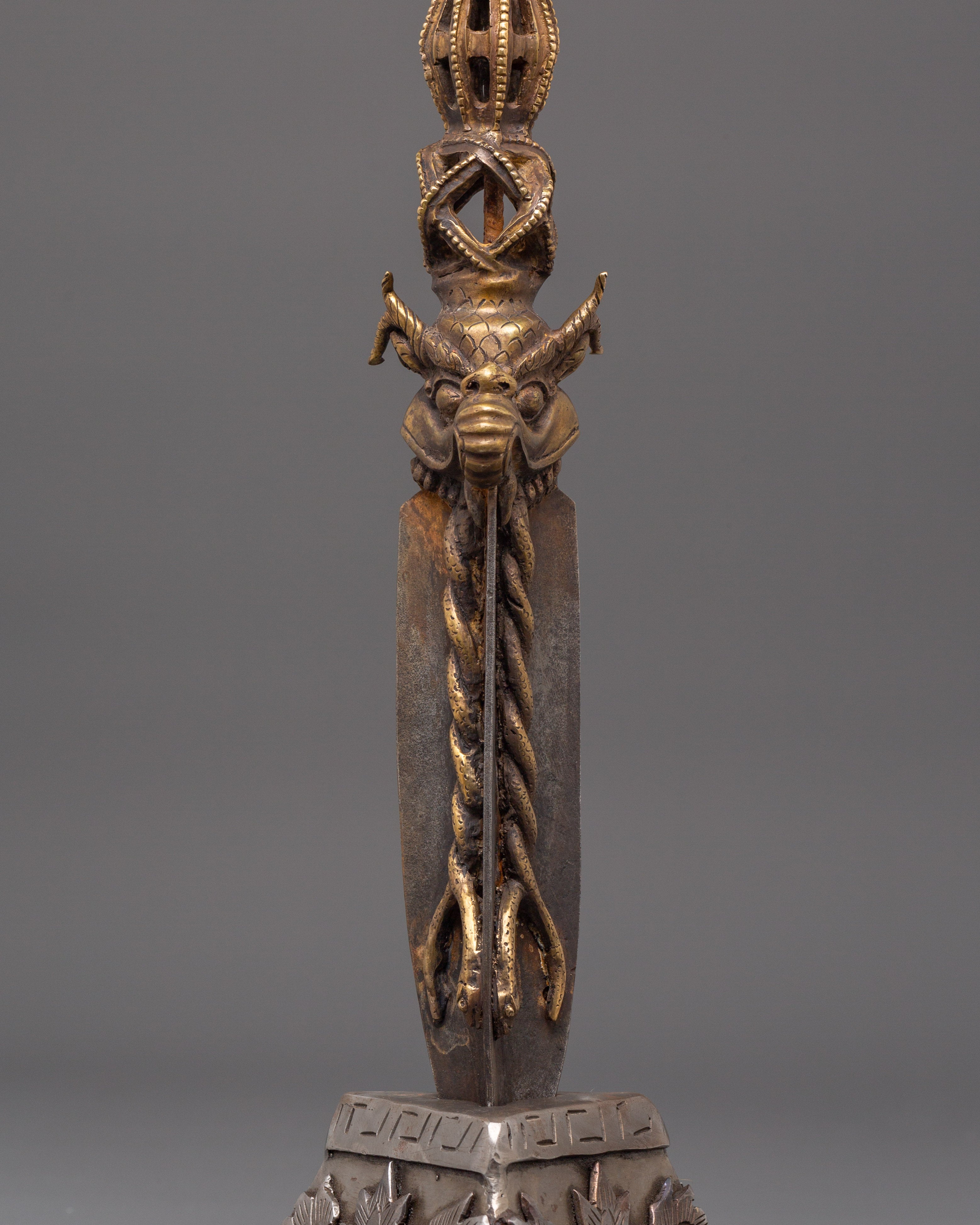 Sacred Buddhist Protective Phurba | Iron & Bronze Ritual Dagger