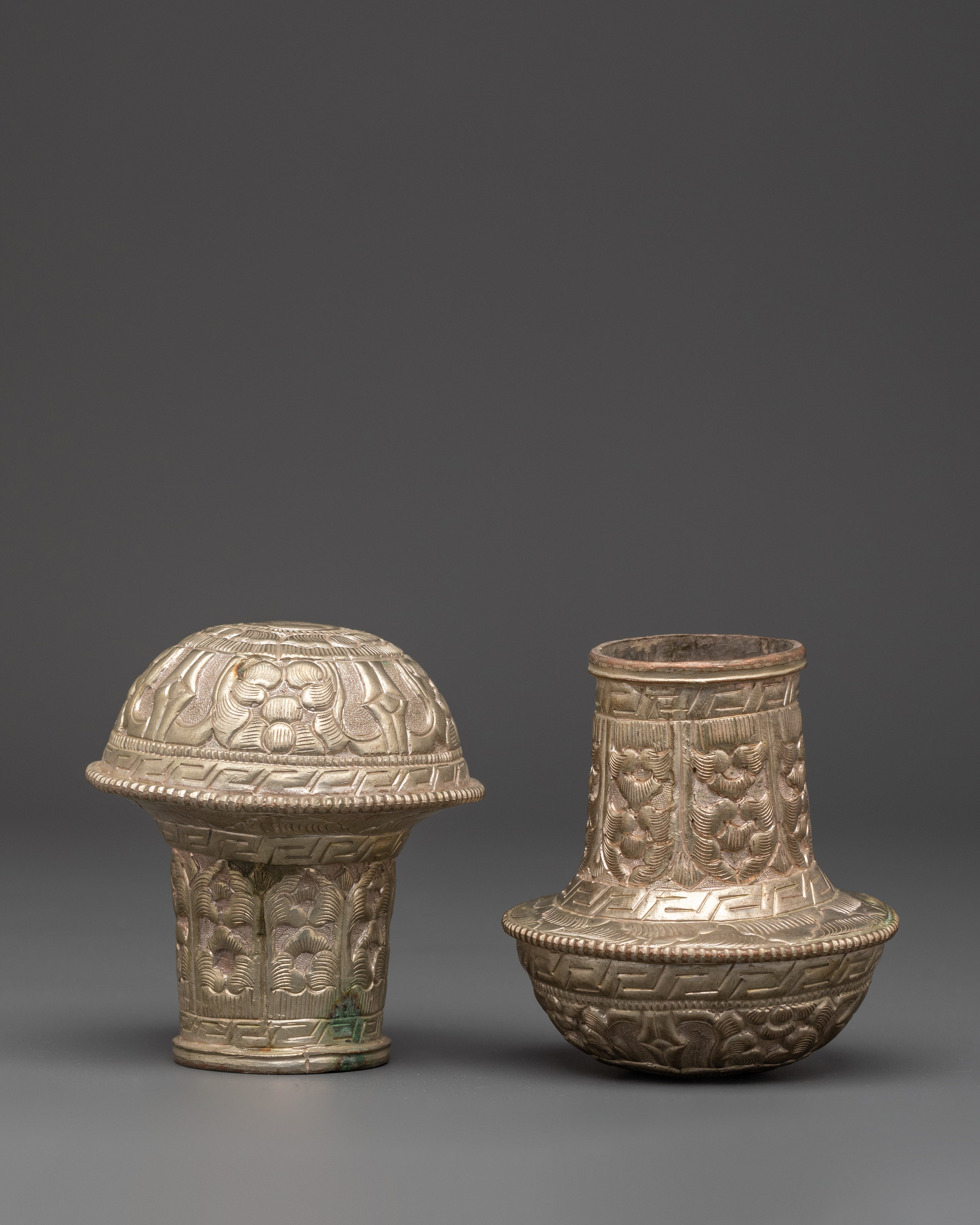 Silver Plated Brocade Stick Cap | Ideal for Spiritual Practices