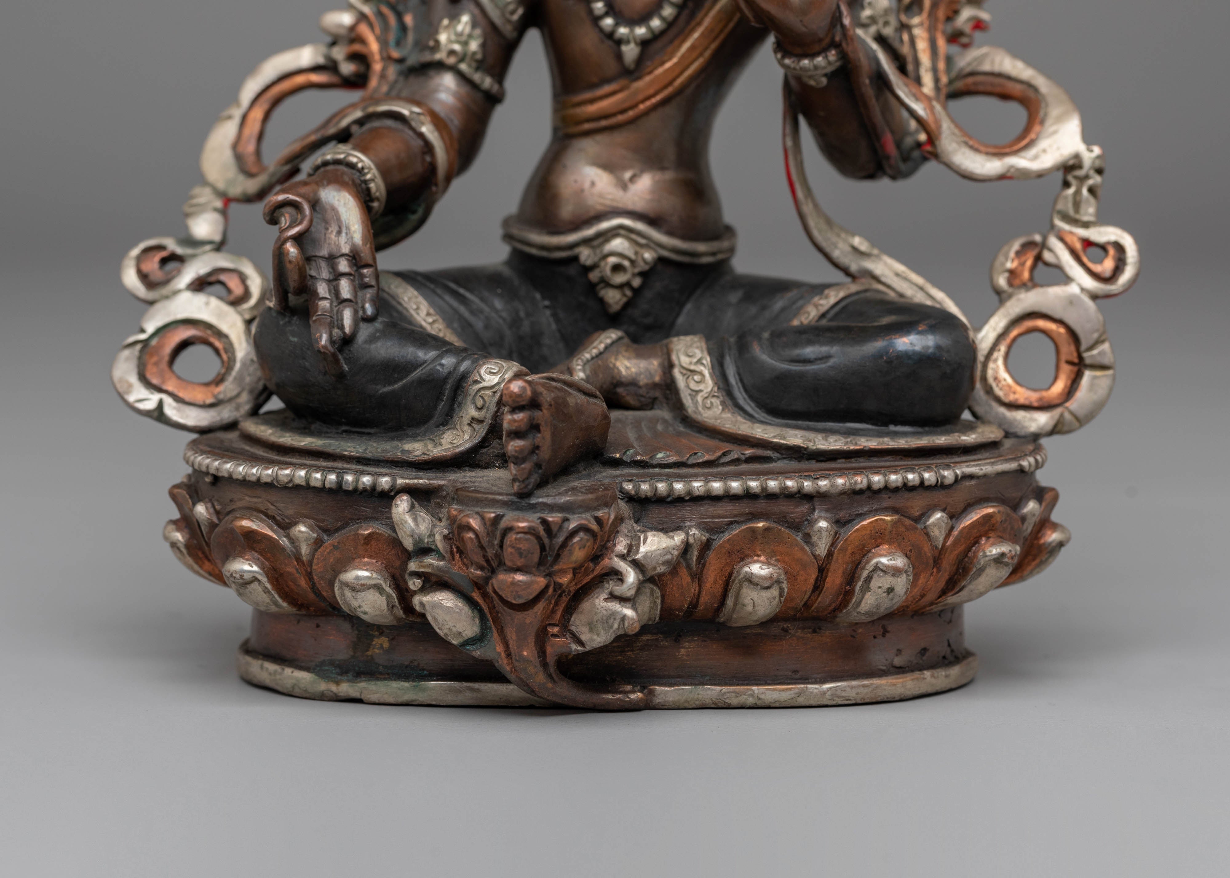 Green Tara Statue Mother of all Buddha | Handcrafted Copper Sculpture
