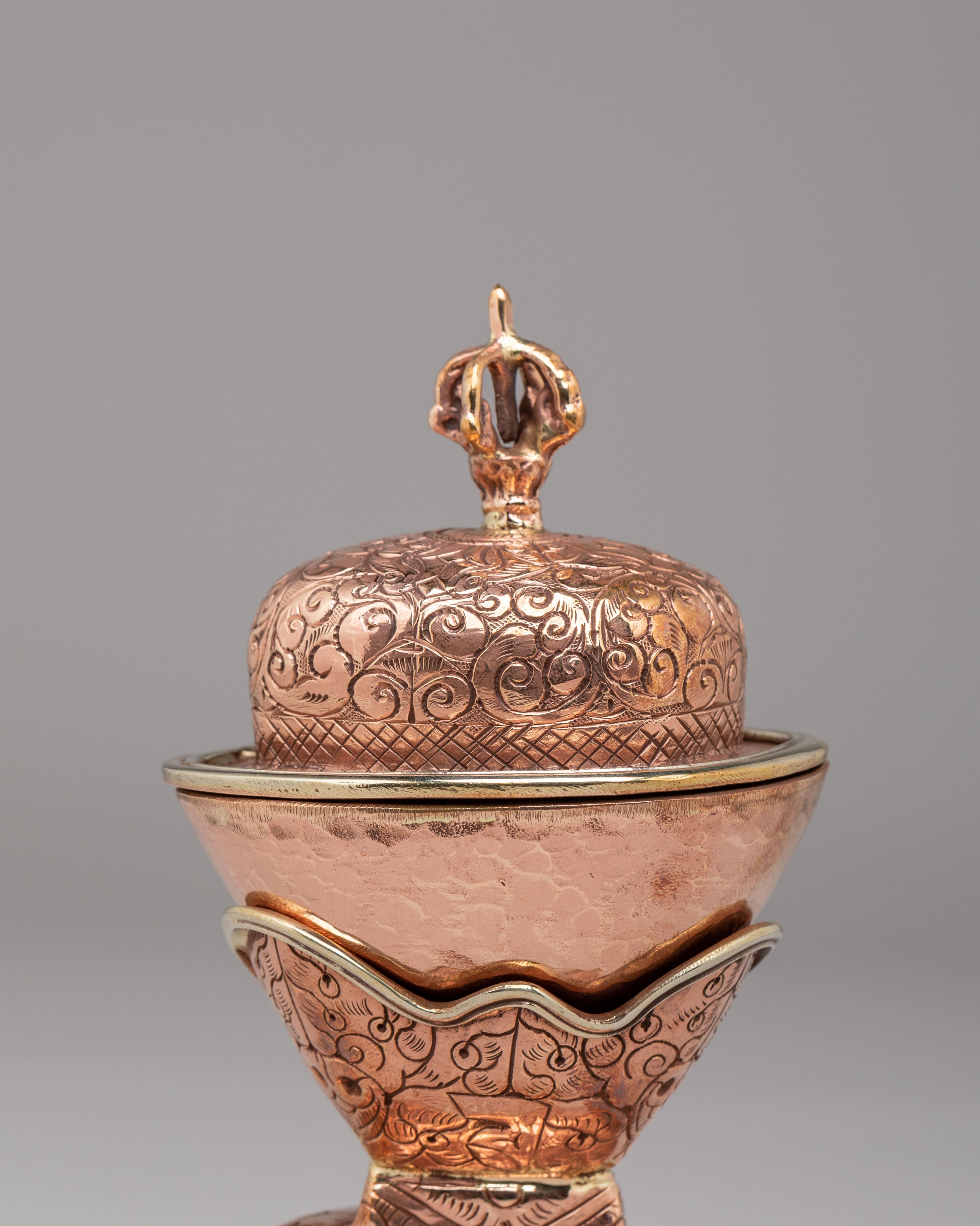 Tibetan Ceremonial Kapala | Buddhist Skull Cup for Rituals