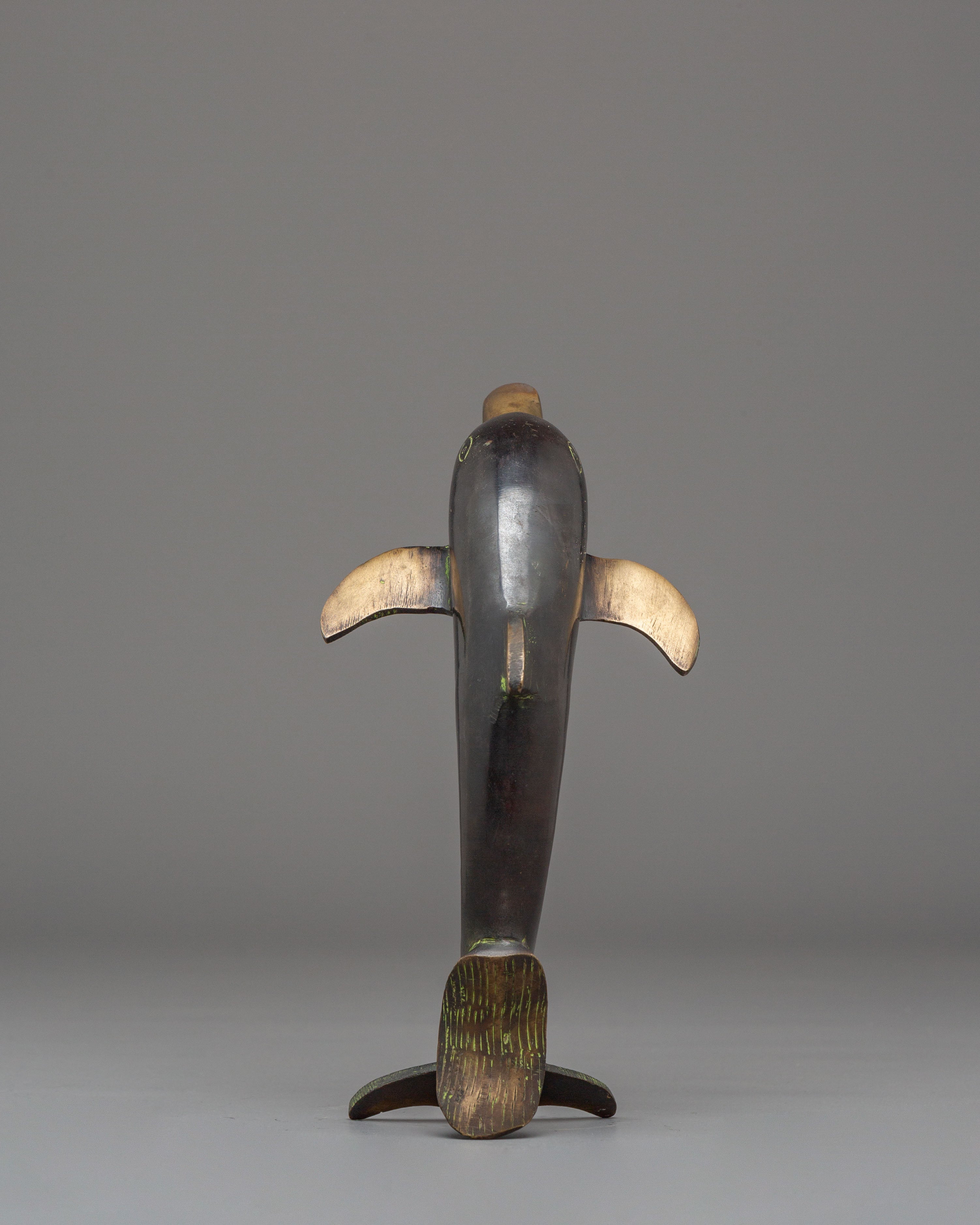 Handcrafted Dolphin Set | Spiritual Gold-Plated Copper Ocean Art