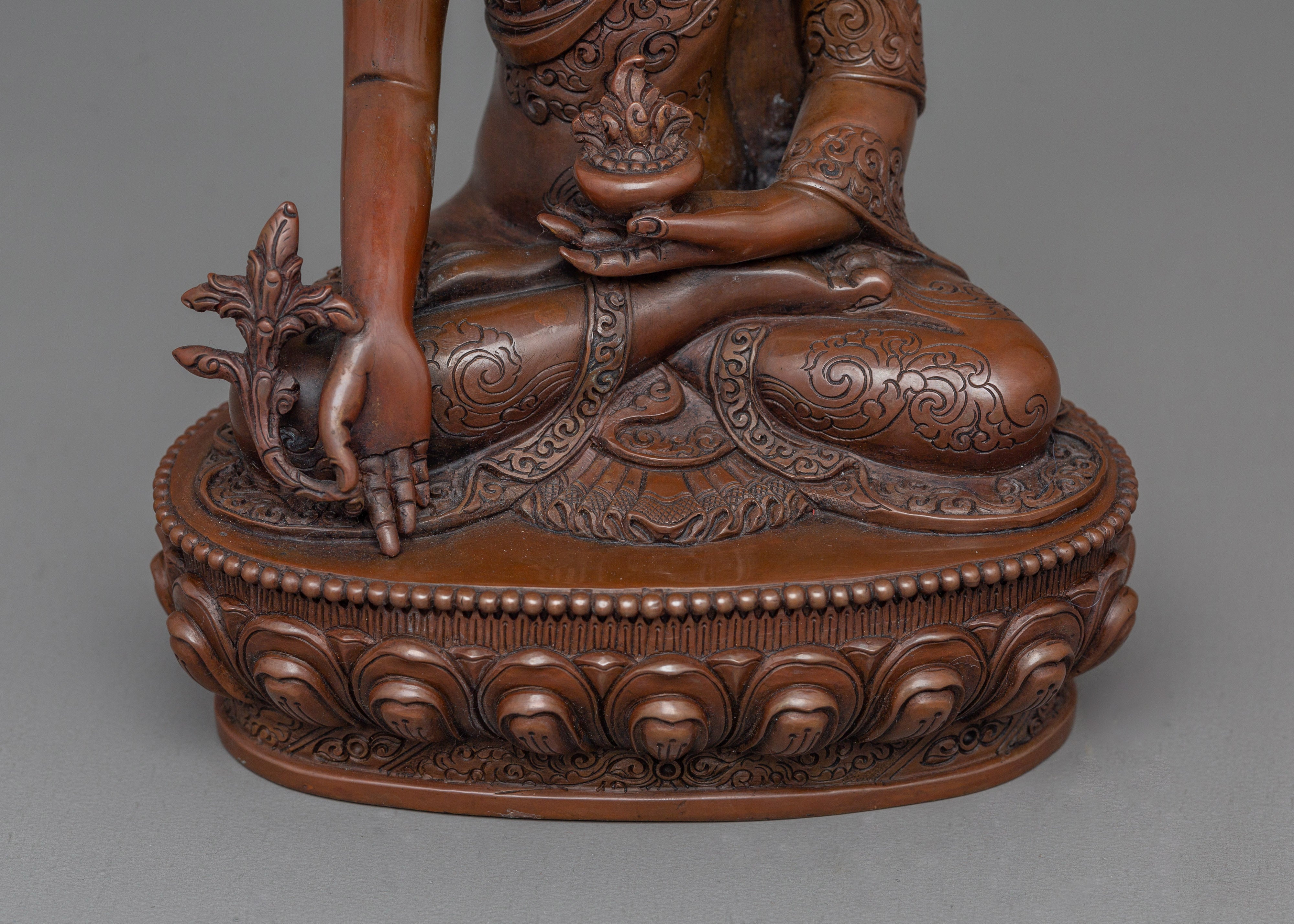 Handmade Oxidized Medicine Buddha Statue | Symbol of Healing and Serenity