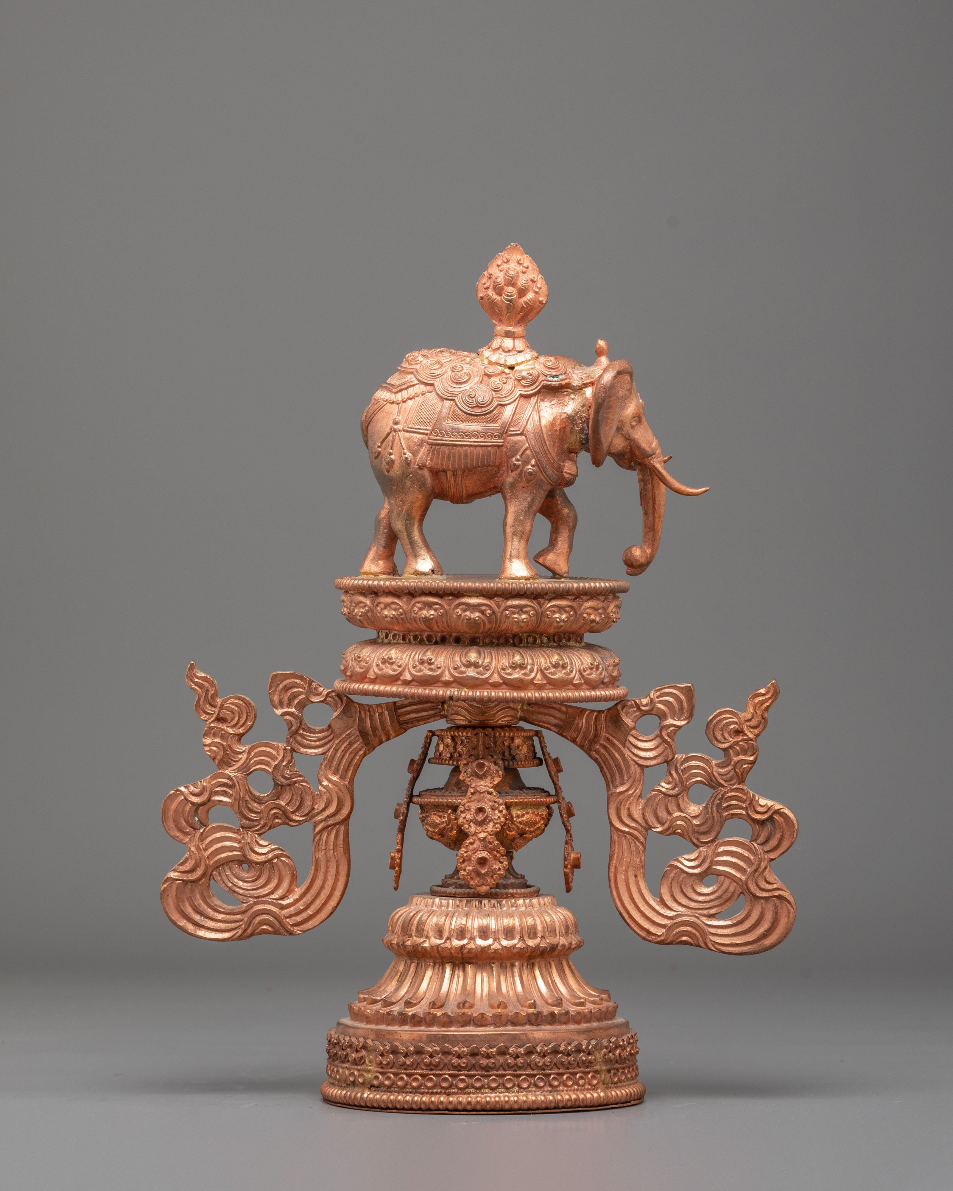 Sacred Buddhist Raja Rani Decorative Set | Copper Royal Figurine Collection