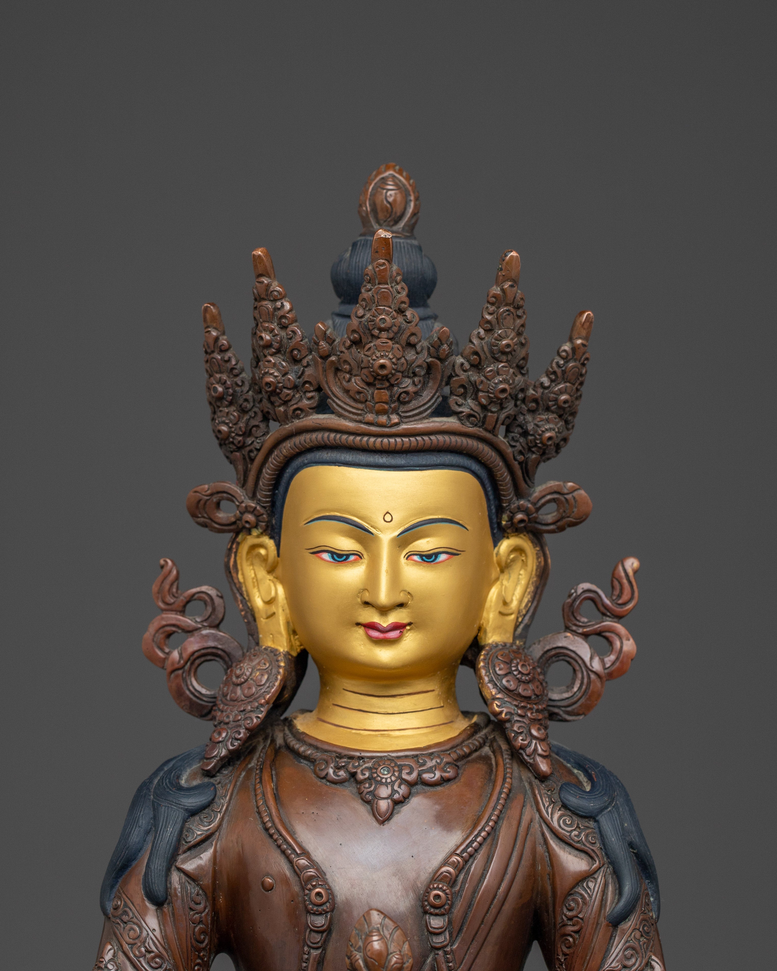 Tibetan Amitayus Sculpture | Long-Life Deity