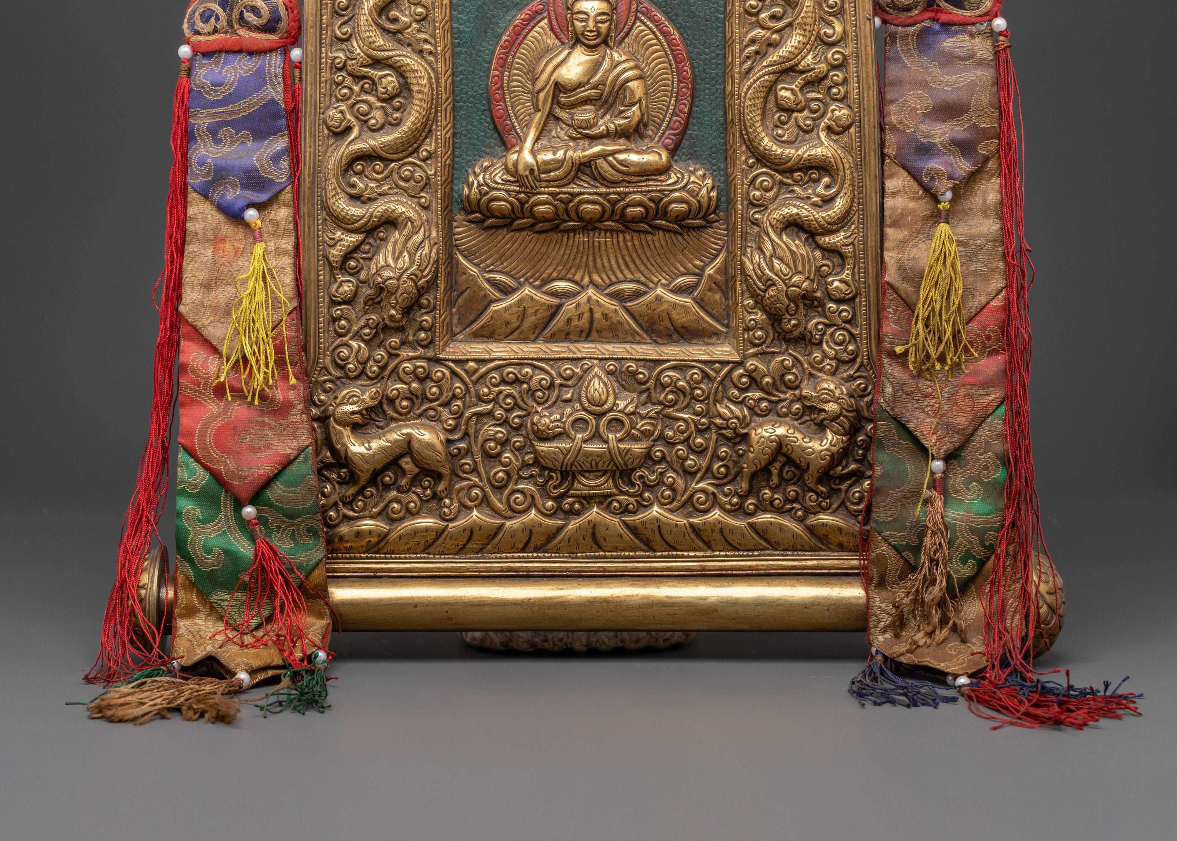 Shakyamuni Buddha Brass Wall Hanging | Buddhist BrassThangka