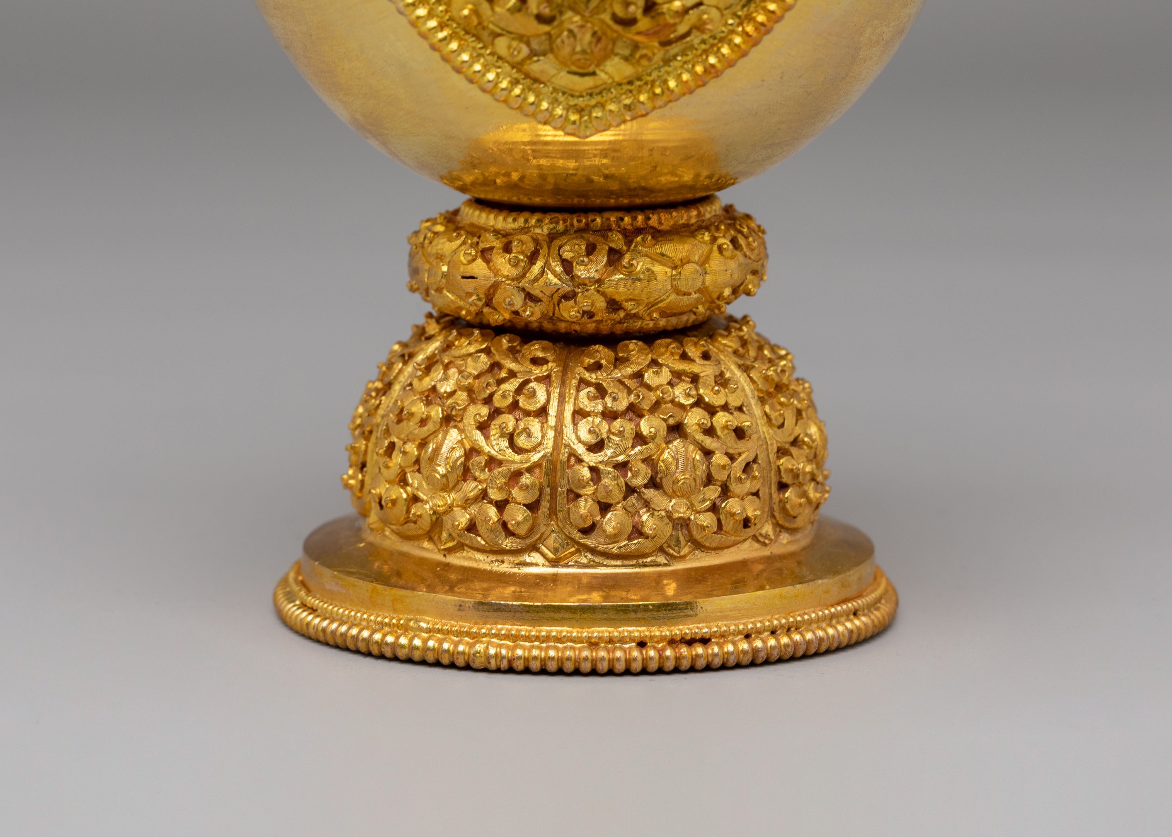 Bhumba Ritual Vessel Set | Gold Plated Copper Bhumba Set