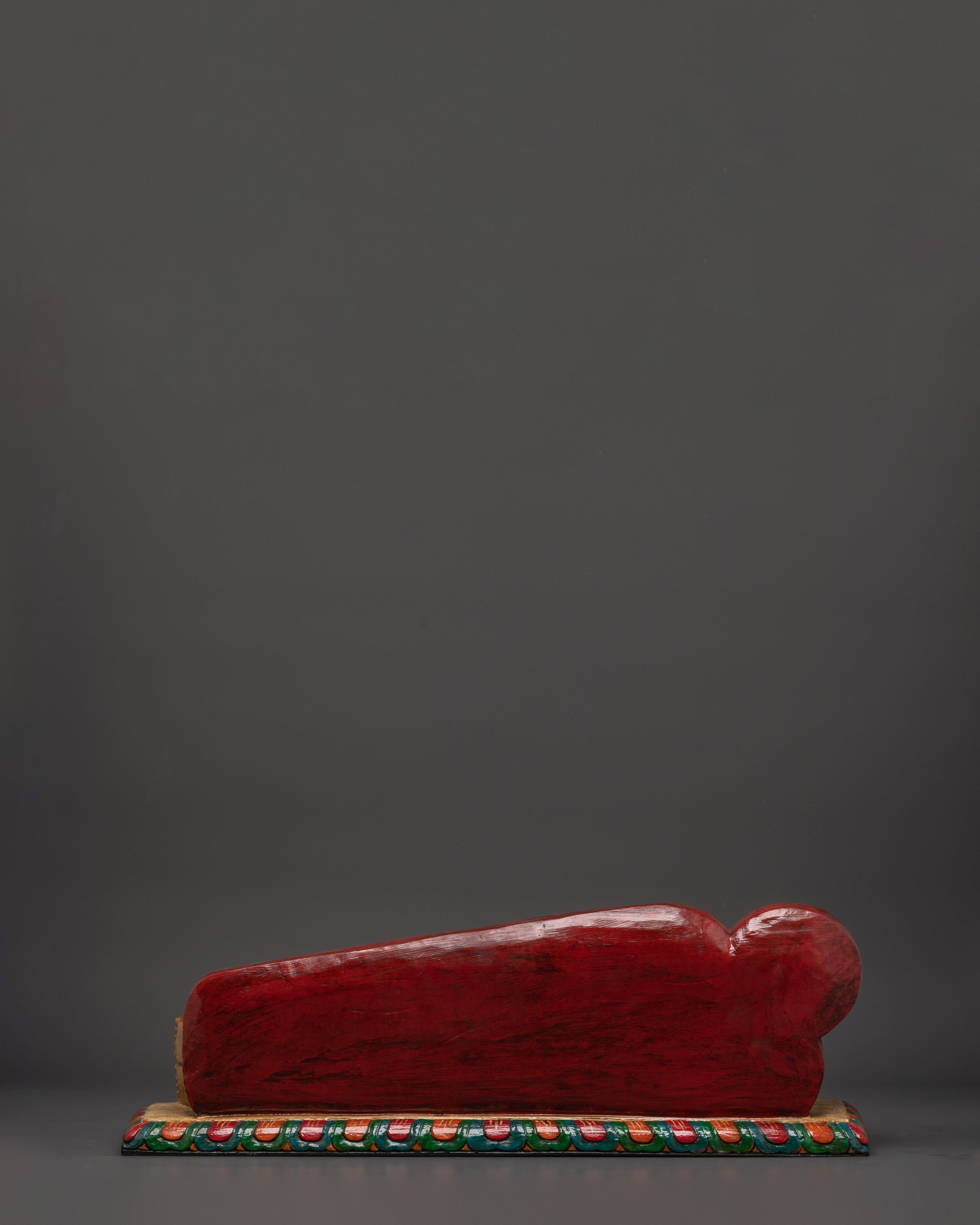 Hand-Carved Wooden Sleeping Buddha Statue | Symbolizing Peace and Enlightenment