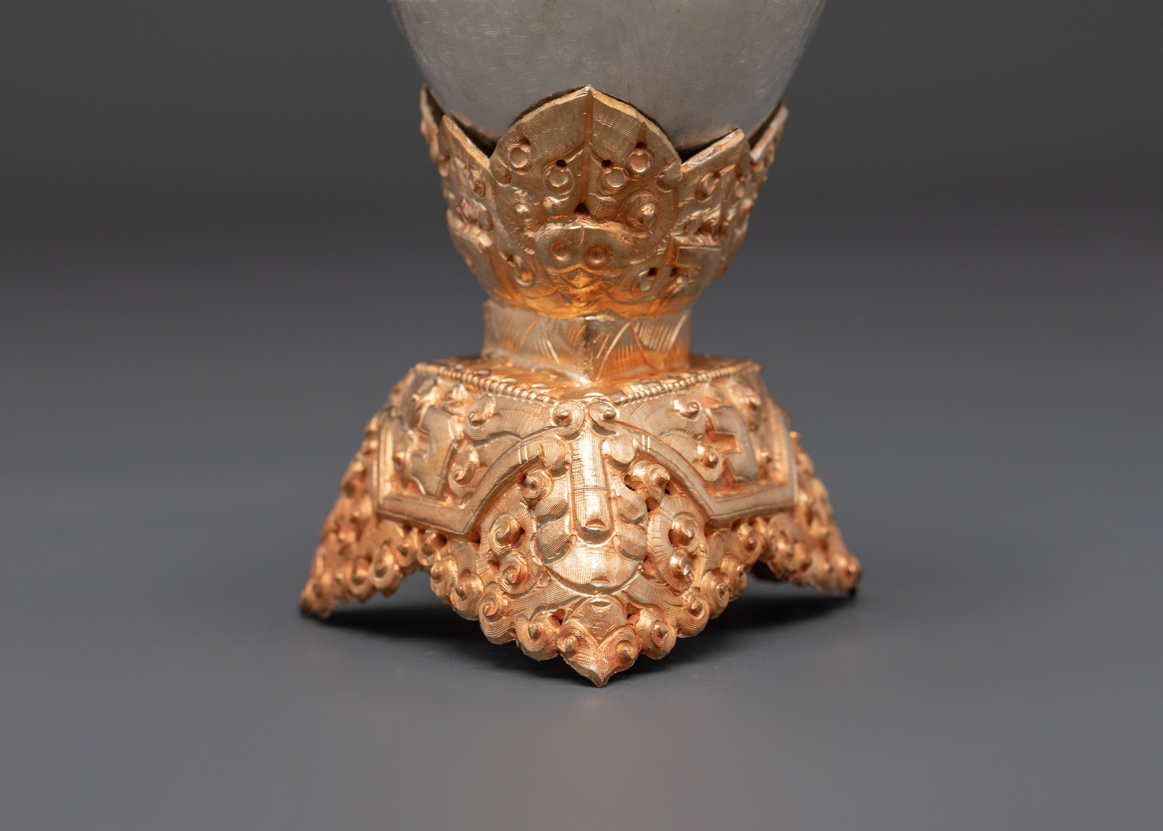 Sacred Traditional Kapala | Handcrafted Copper & Gold Plated Ritual Vessel