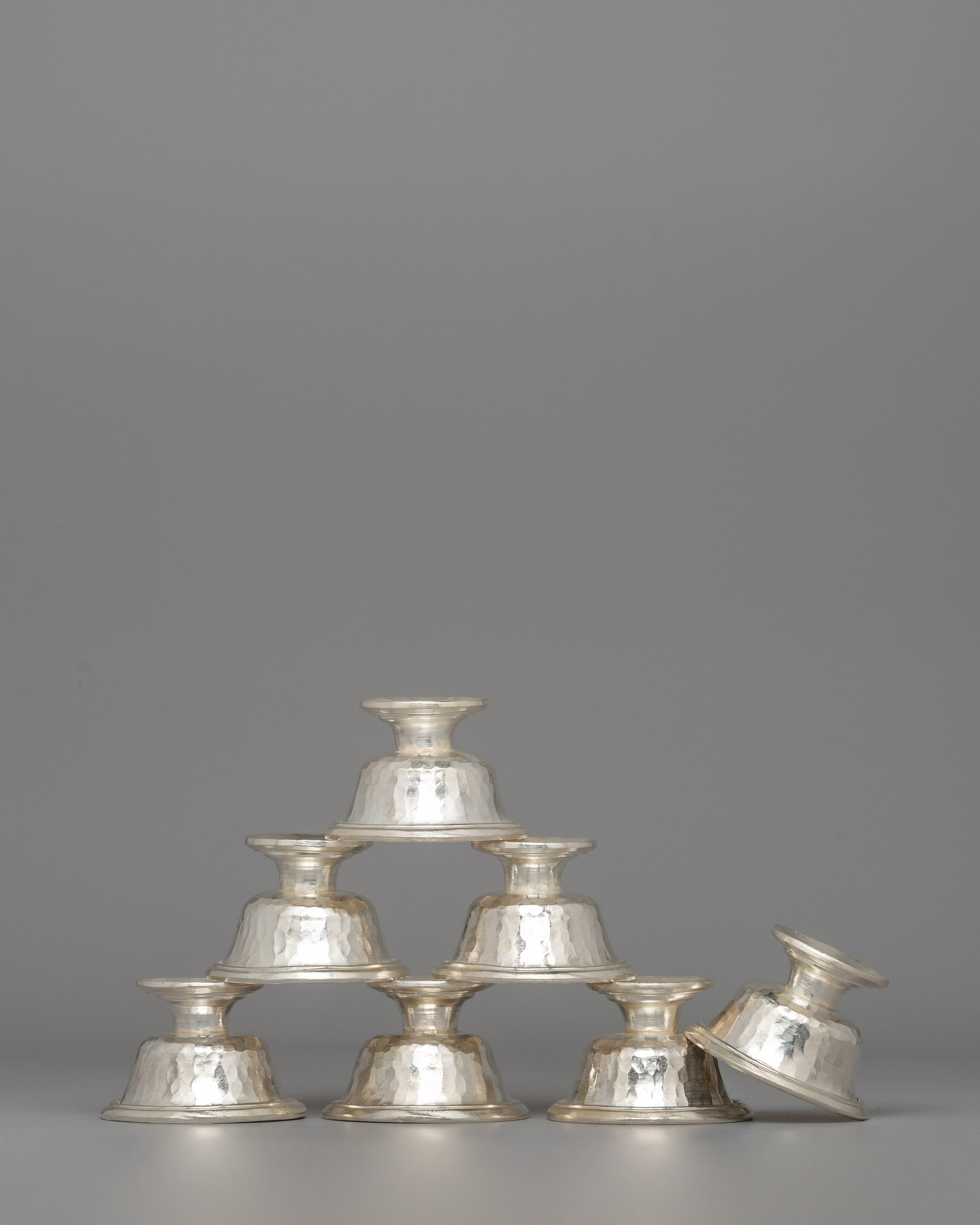 Silver-Plated Butter Lamp | Perfect for Buddhist Altars