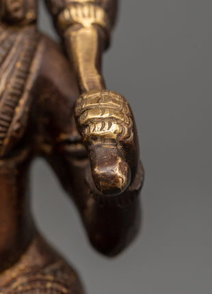 Antique-finish Brass Hanuman Statue | Spiritual Decor